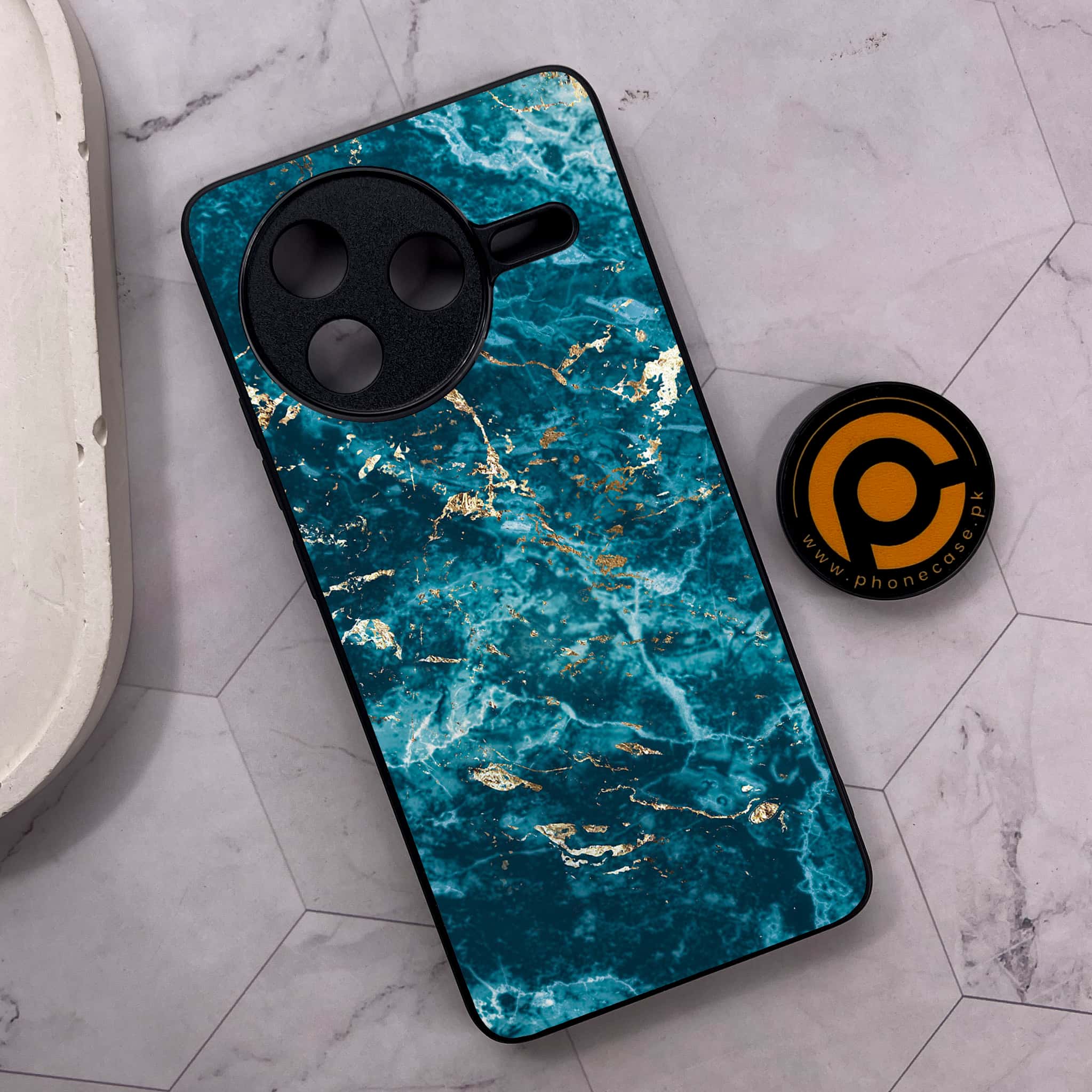 Xiaomi Poco F7 Pro 5G - Blue Marble 2.0 Series - Premium Metal Printed soft Bumper shock Proof Case