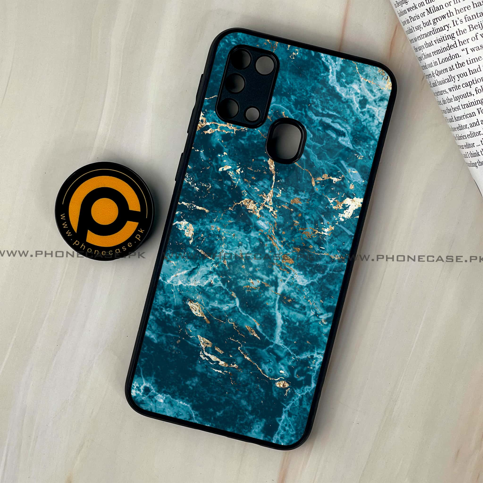 Galaxy M31 - Blue Marble 2.0 Series - Premium Printed Glass soft Bumper shock Proof Case