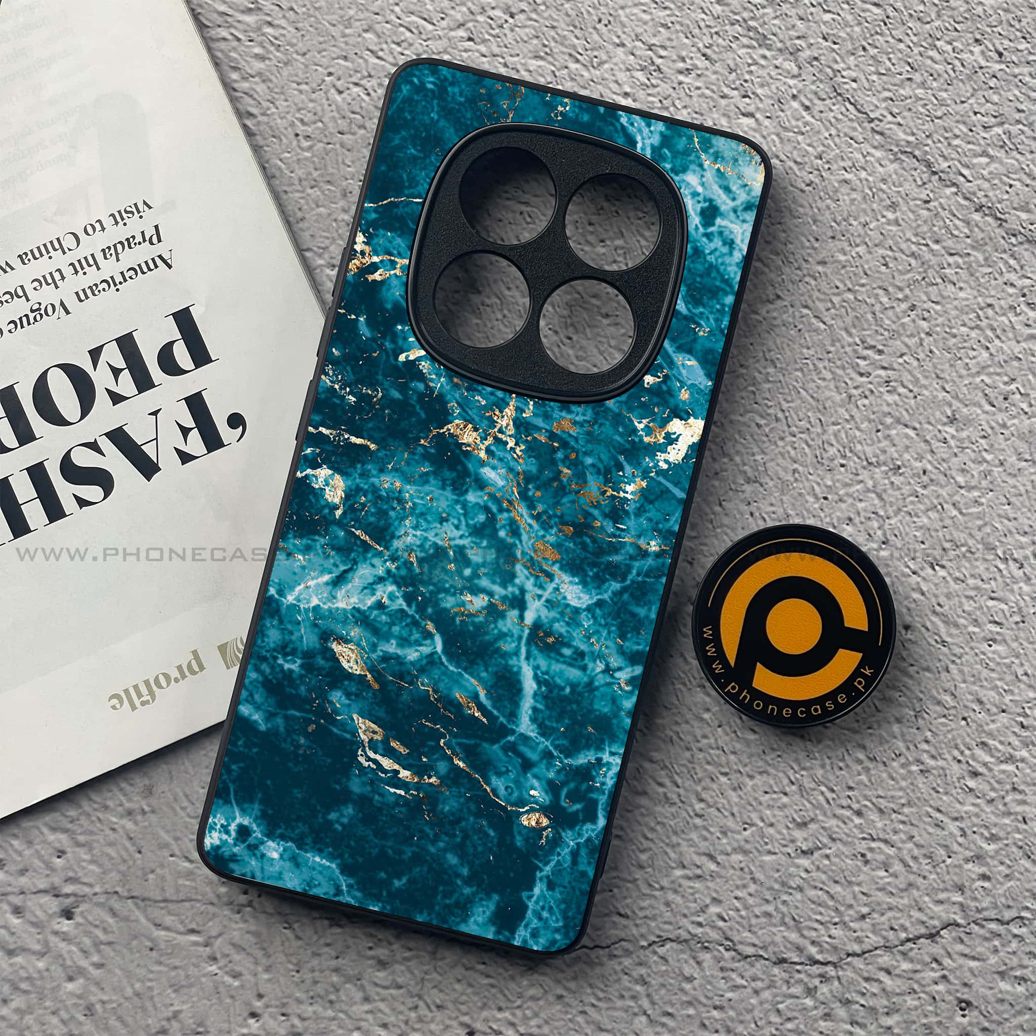 Redmi Note 14 Pro Plus 5G - Blue Marble 2.0 Series - Premium Printed Glass soft Bumper shock Proof Case