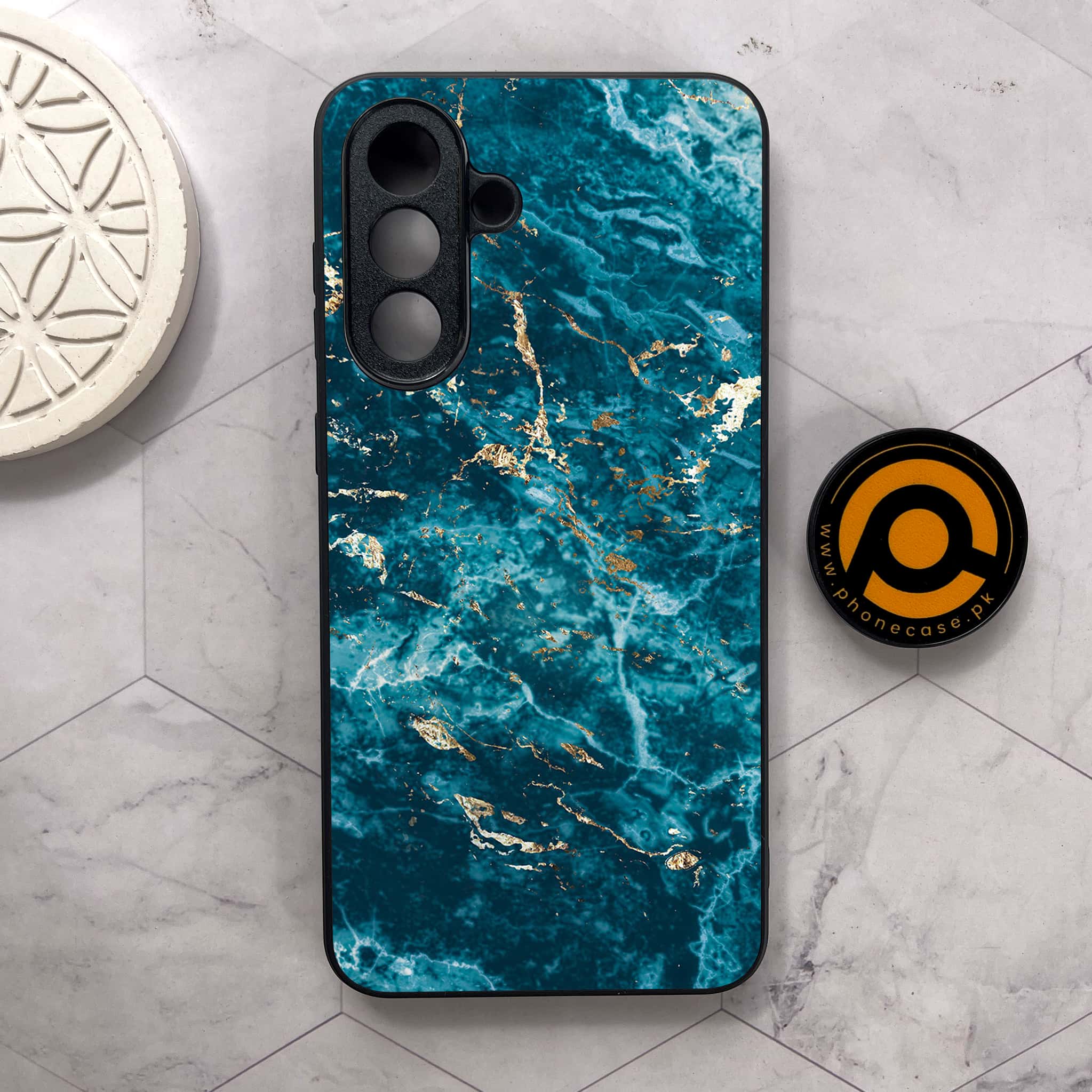 Samsung Galaxy A26 5G -  Blue Marble 2.0 Series - Premium Metal Printed soft Bumper shock Proof Case