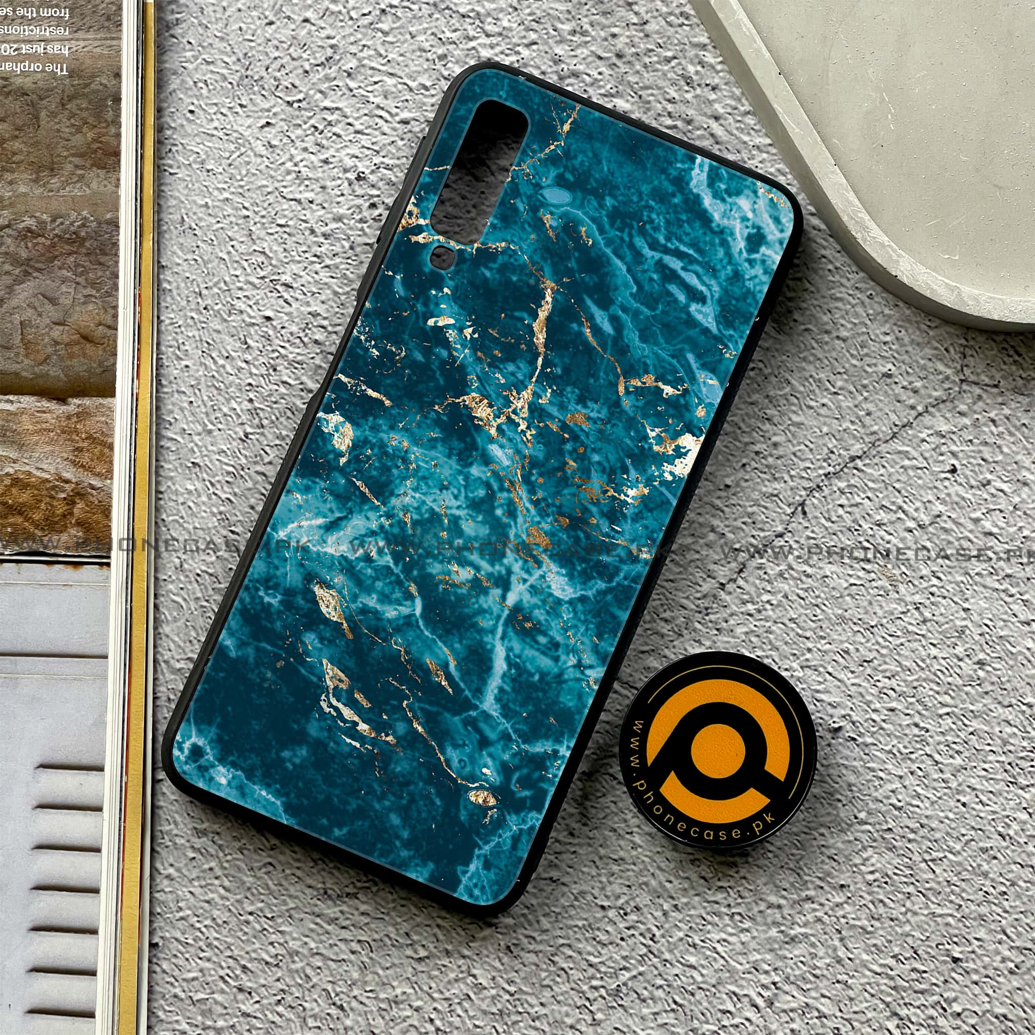 Galaxy A7 2018 - Blue Marble 2.0 Series - Premium Printed Metal soft Bumper shock Proof Case