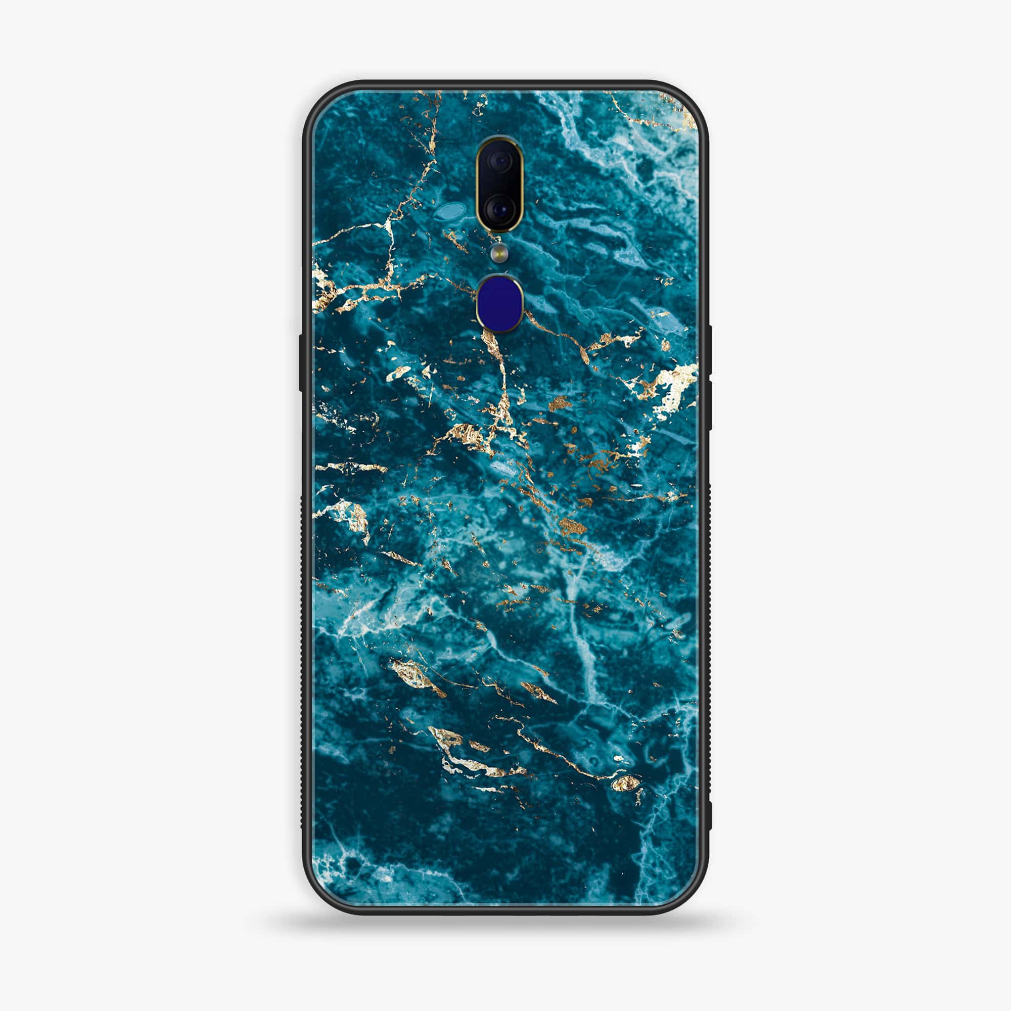 Oppo F11 - Blue Marble Series V 2.0 - Premium Printed Glass soft Bumper shock Proof Case