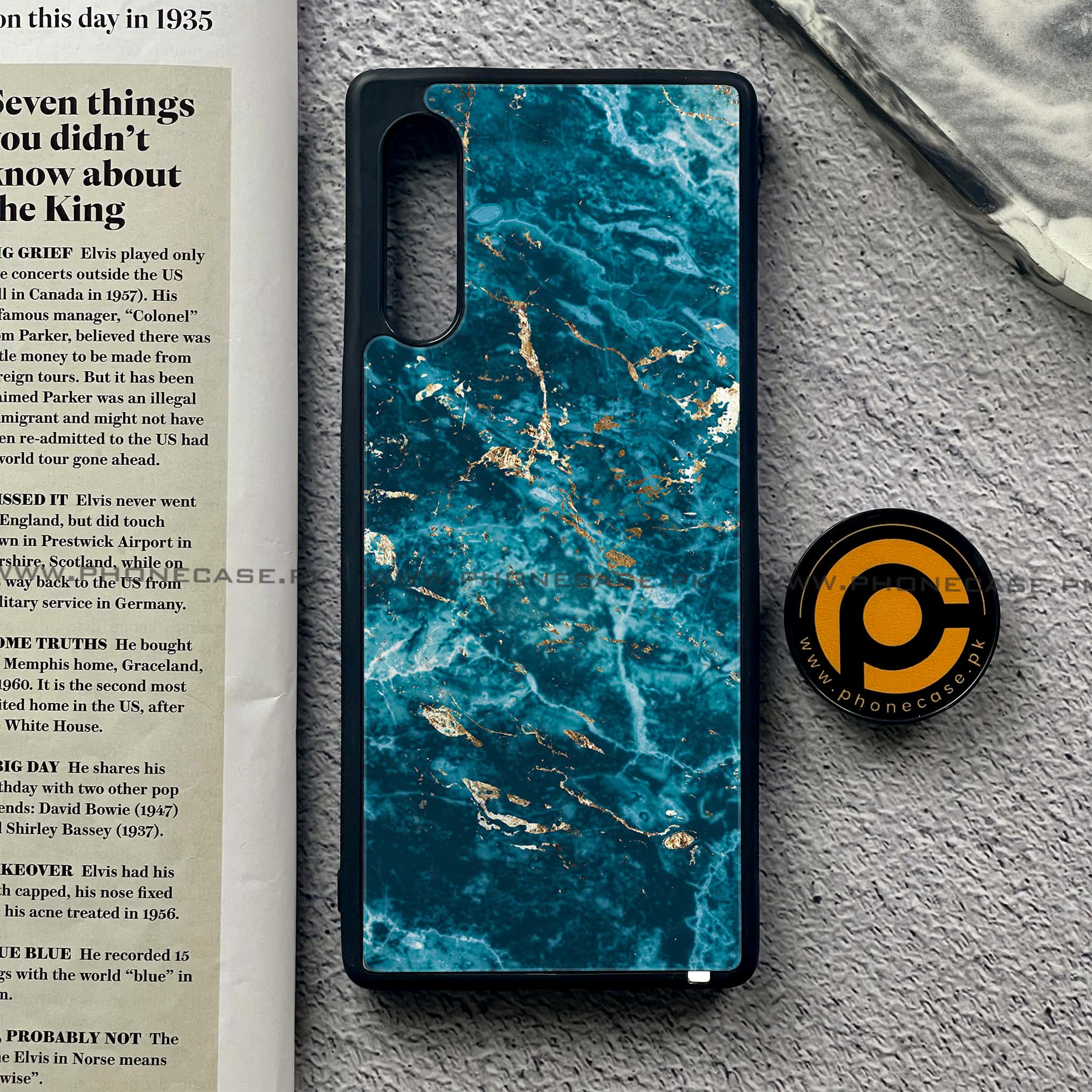 LG G9 - Blue Marble 2.0 Series - Premium Metal Printed soft Bumper shock Proof Case