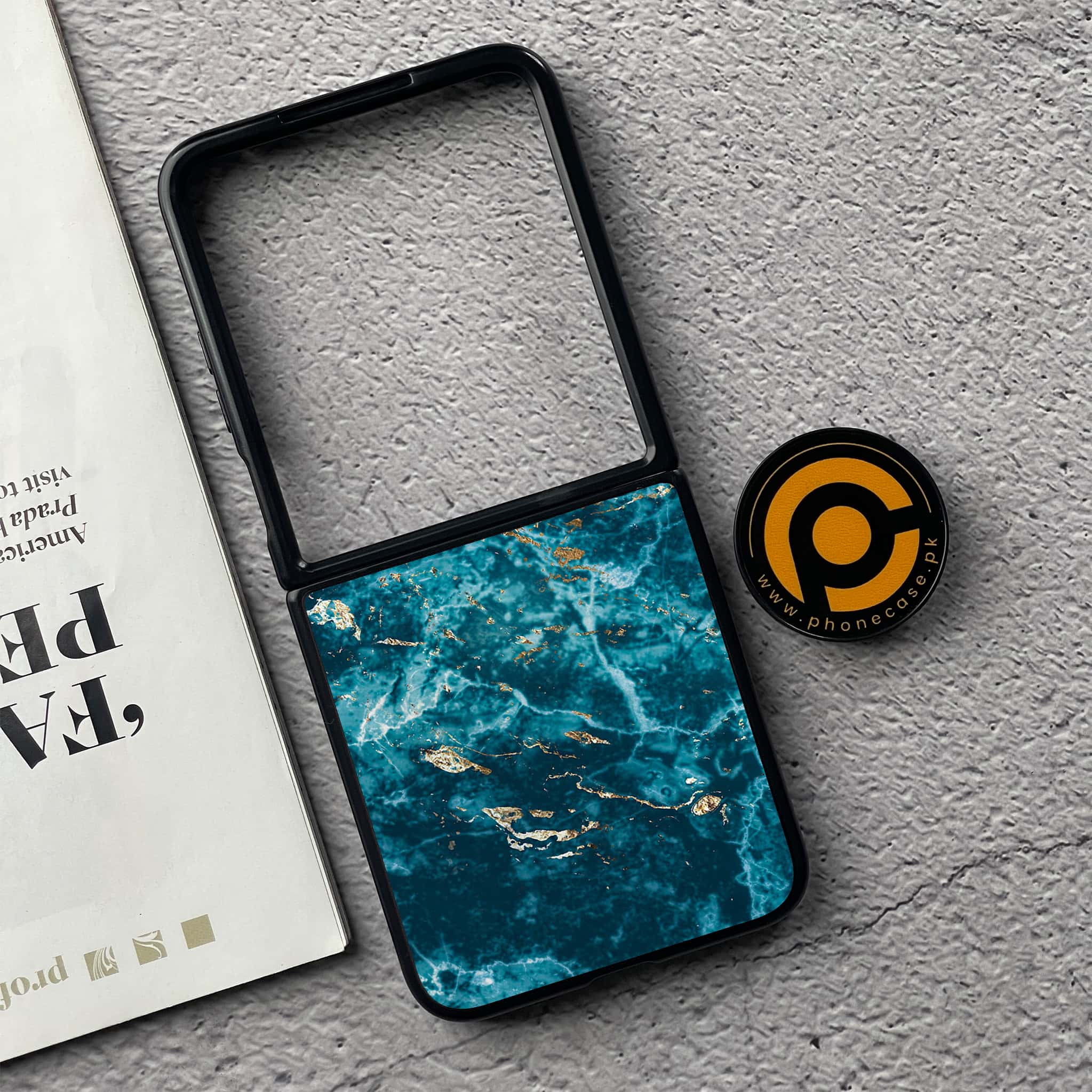 Xiaomi Mix Flip - Blue Marble 2.0 Series - Premium Metal  Printed soft Bumper shock Proof Case