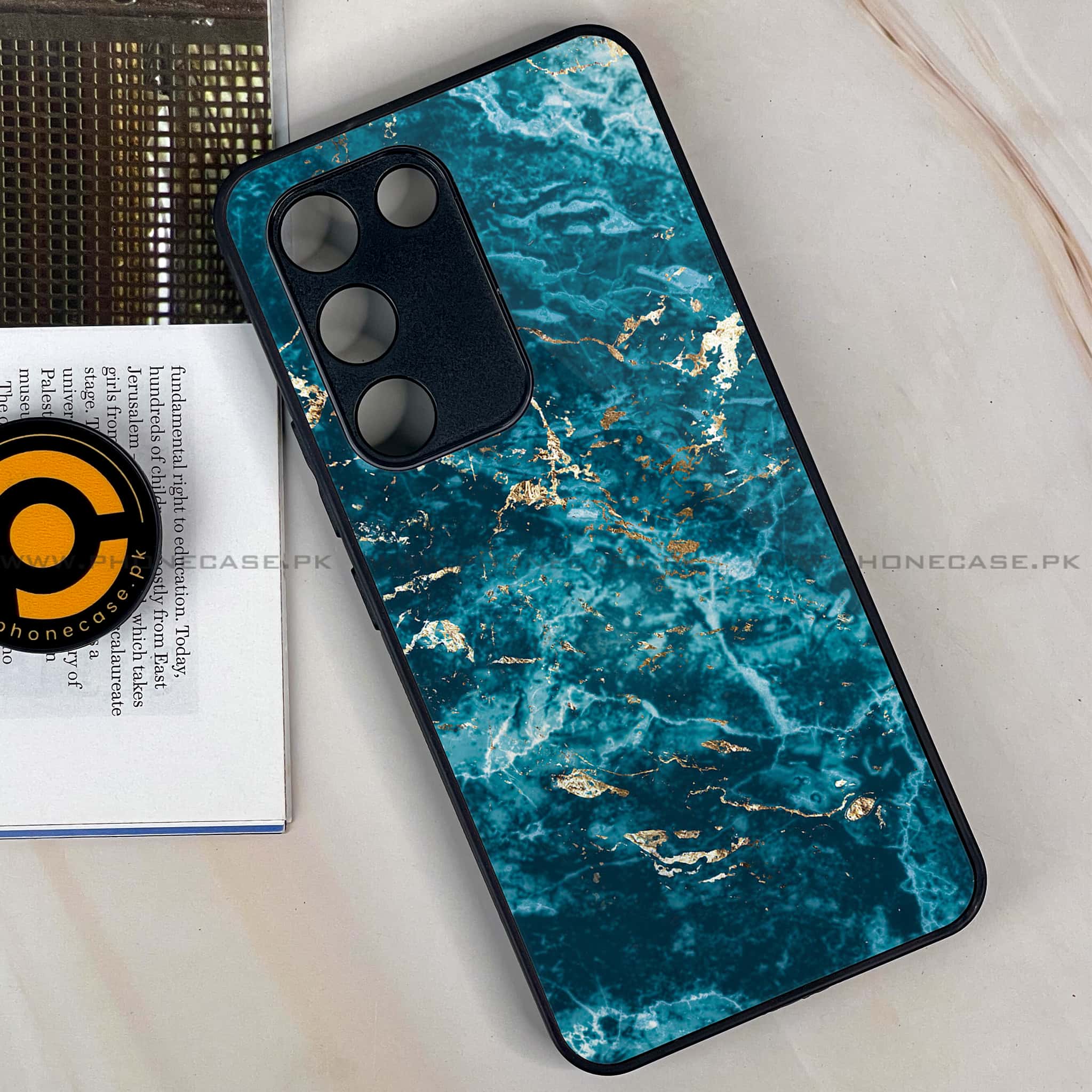 Vivo Y200e - Blue Marble 2.0 Series - Premium Metal Printed soft Bumper shock Proof Case