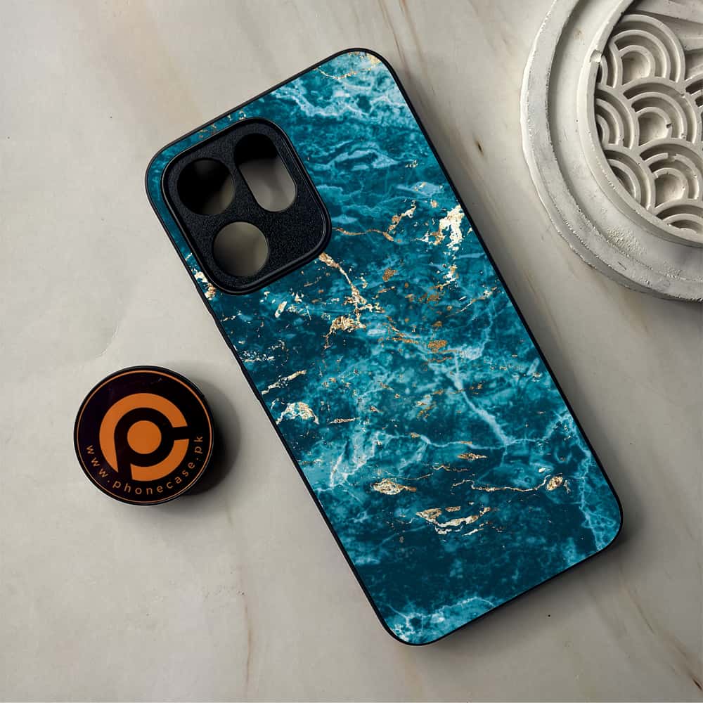 Oppo Reno 14F - Blue Marble 2.0 Series - Premium Metal Printed Soft Bumper Shockproof Case
