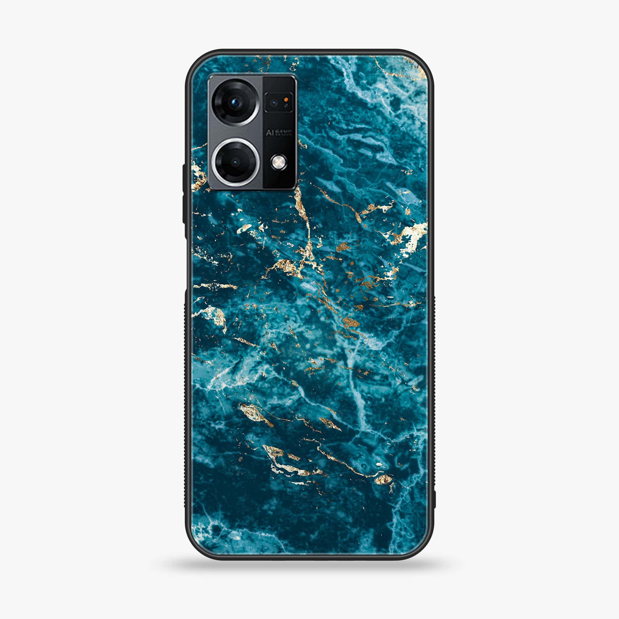 Oppo Reno 7 - Blue Marble 2.0 Series - Premium Printed Glass soft Bumper shock Proof Case