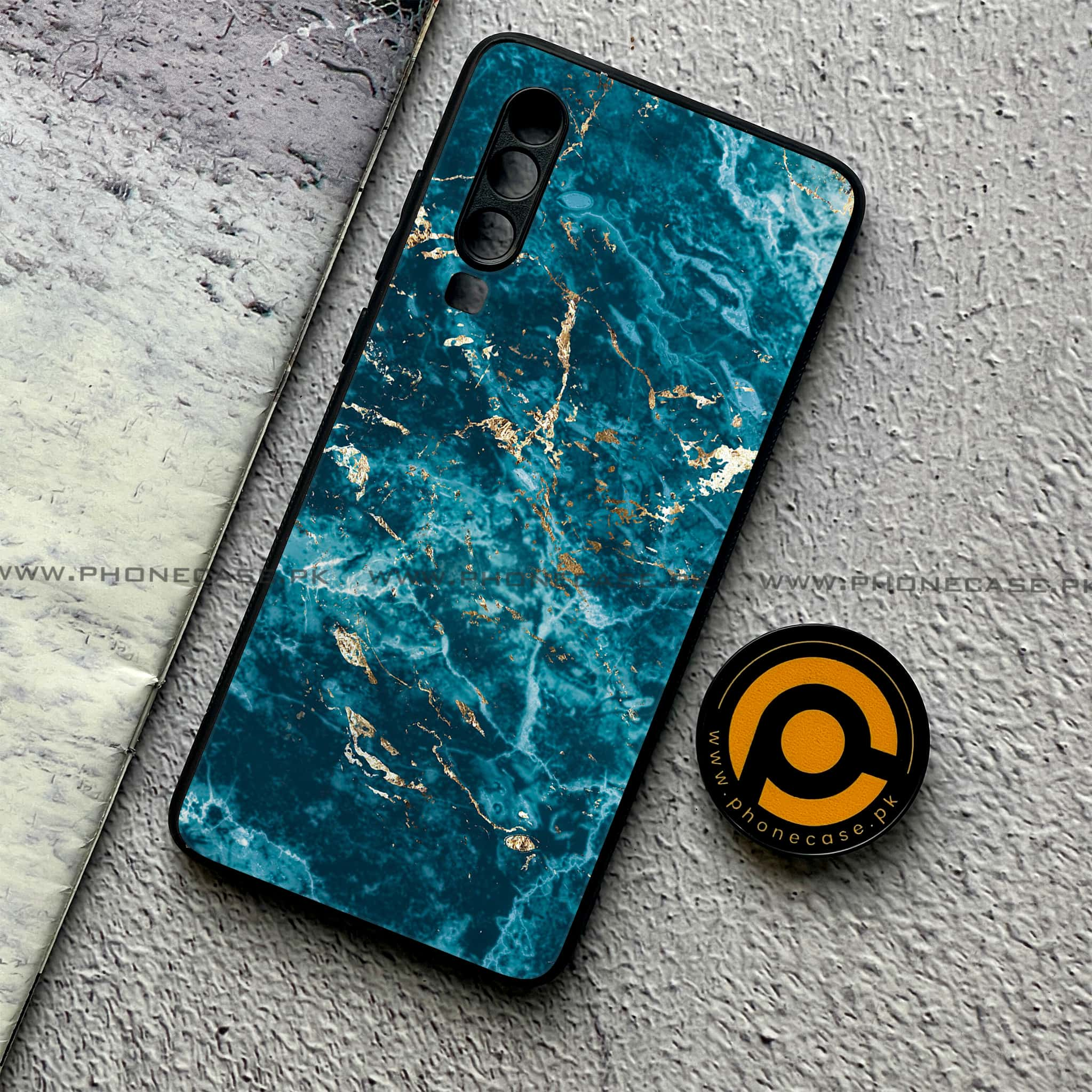 Huawei P30 - Blue Marble 2.0 Series - Premium Printed Glass soft Bumper shock Proof Case