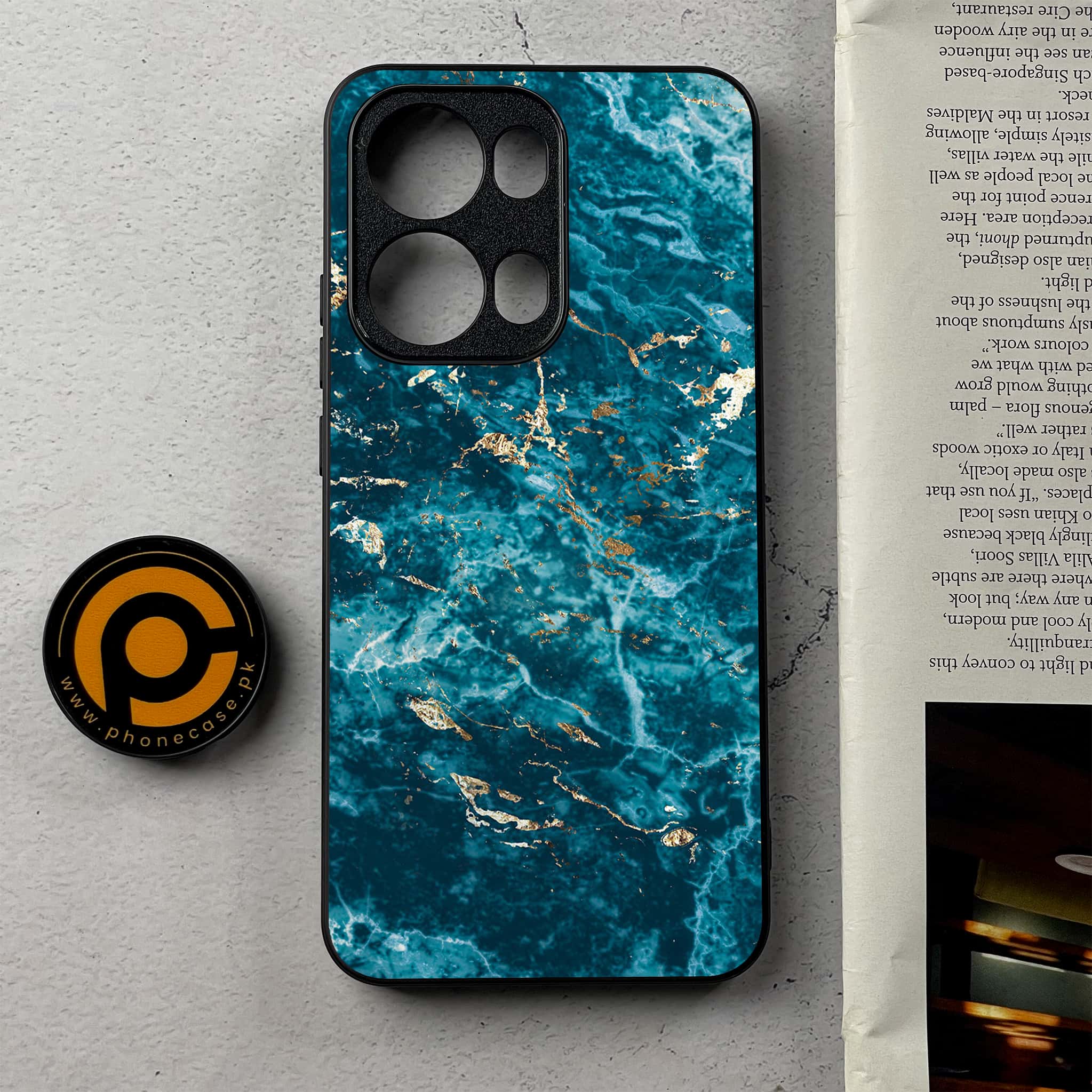 Oppo Reno 13 Pro - Blue Marble 2.0 Series - Premium Metal Printed Soft Bumper Shockproof Case