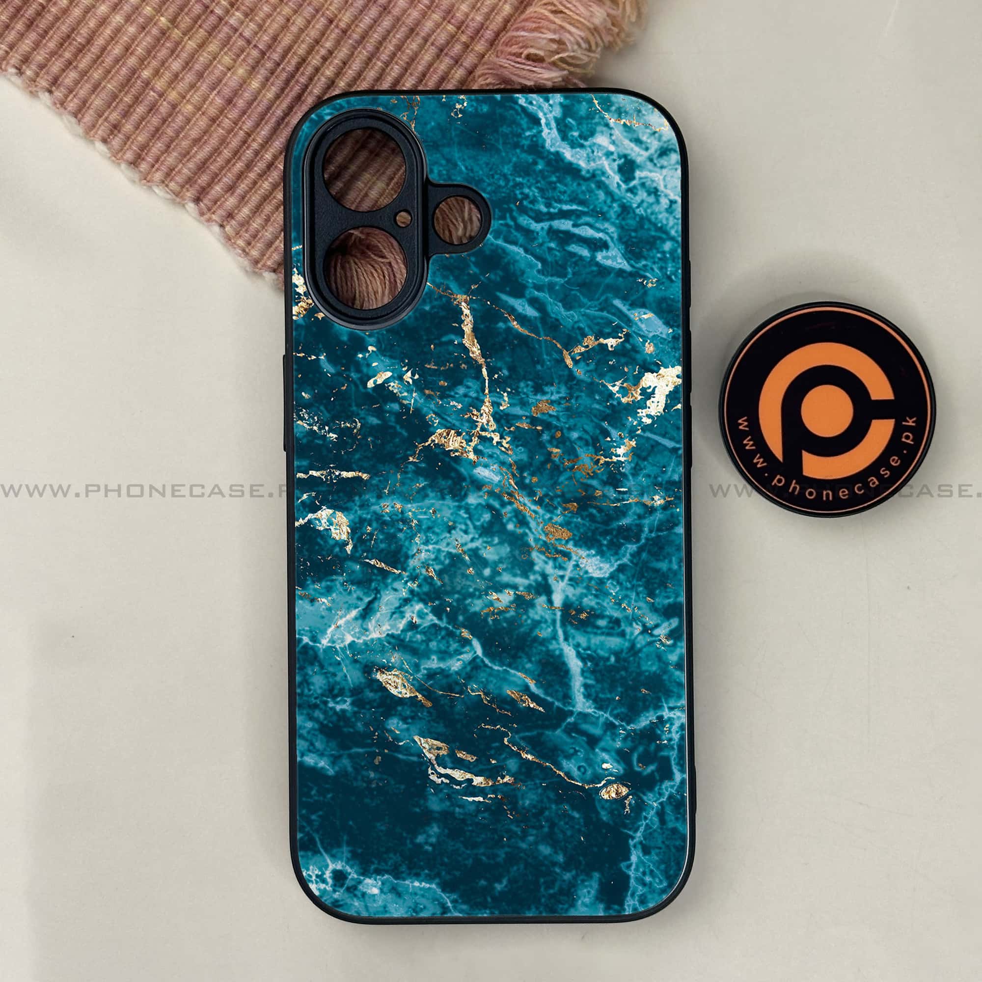 iPhone 17 - Blue Marble 2.0 Series - Premium Printed Glass soft Bumper shock Proof Case