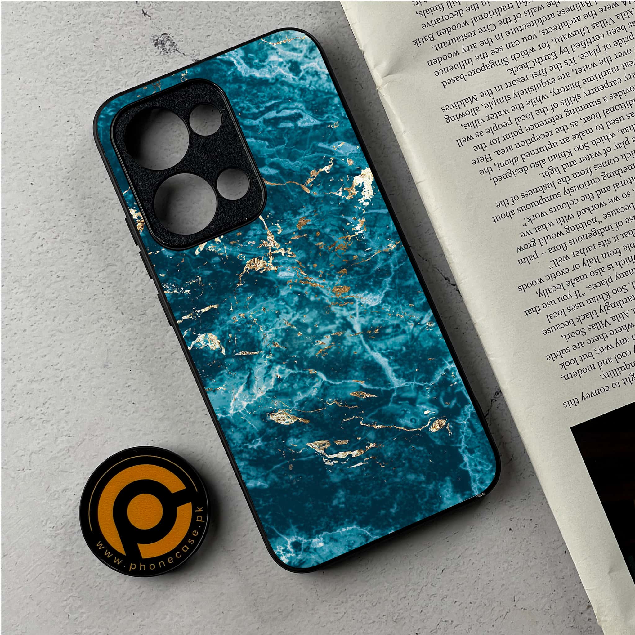 Oppo Reno 13 - Blue Marble 2.0 Series - Premium Metal Printed Soft Bumper Shockproof Case