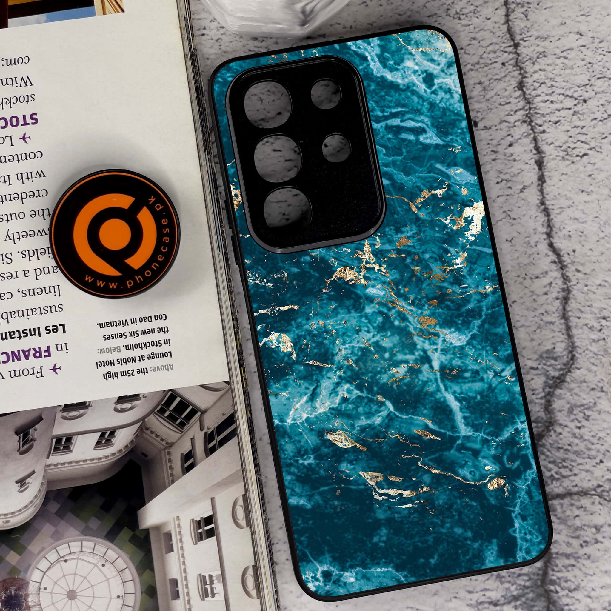 Vivo Y29 4G - Blue Marble 2.0 Series - Premium Metal Printed soft Bumper Shock Proof Case