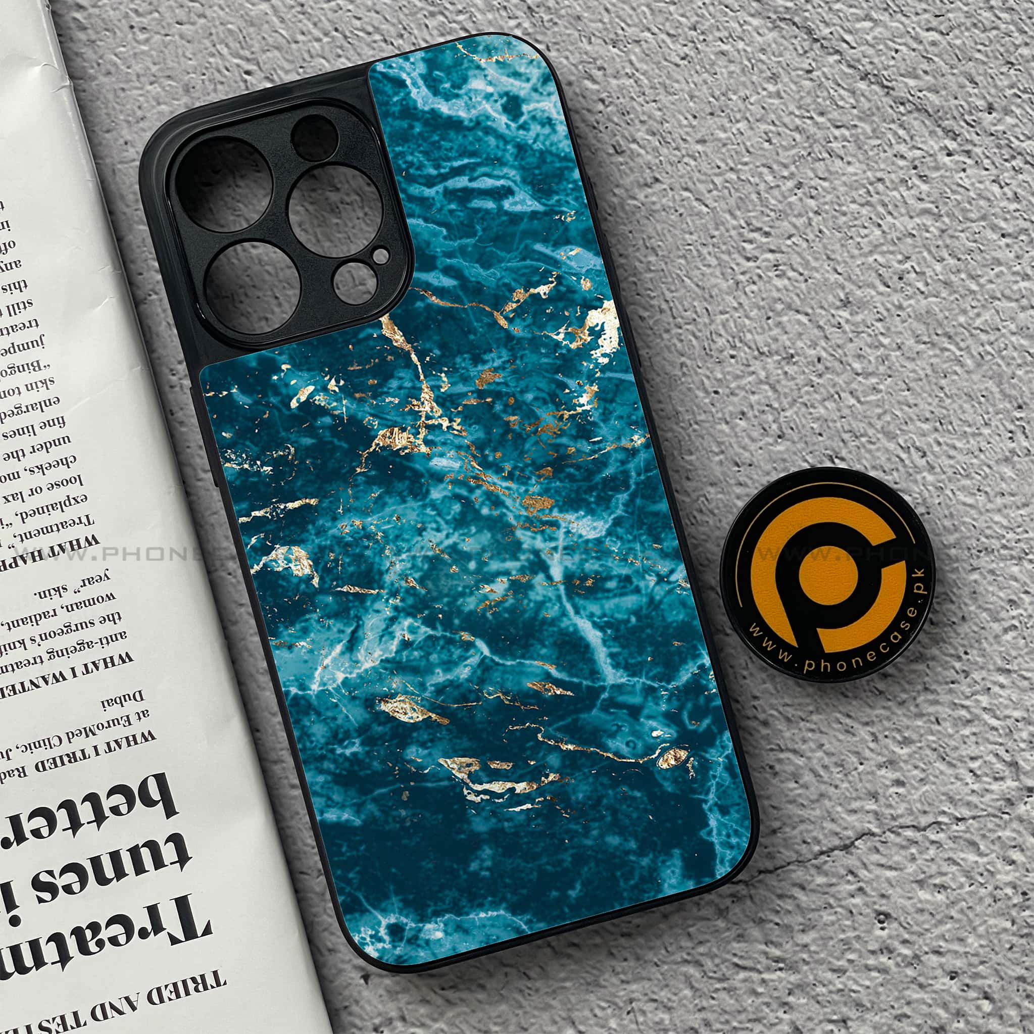 iPhone 15 Pro - Blue Marble Series V 2.0 - Premium Metal Printed soft Bumper shock Proof Case