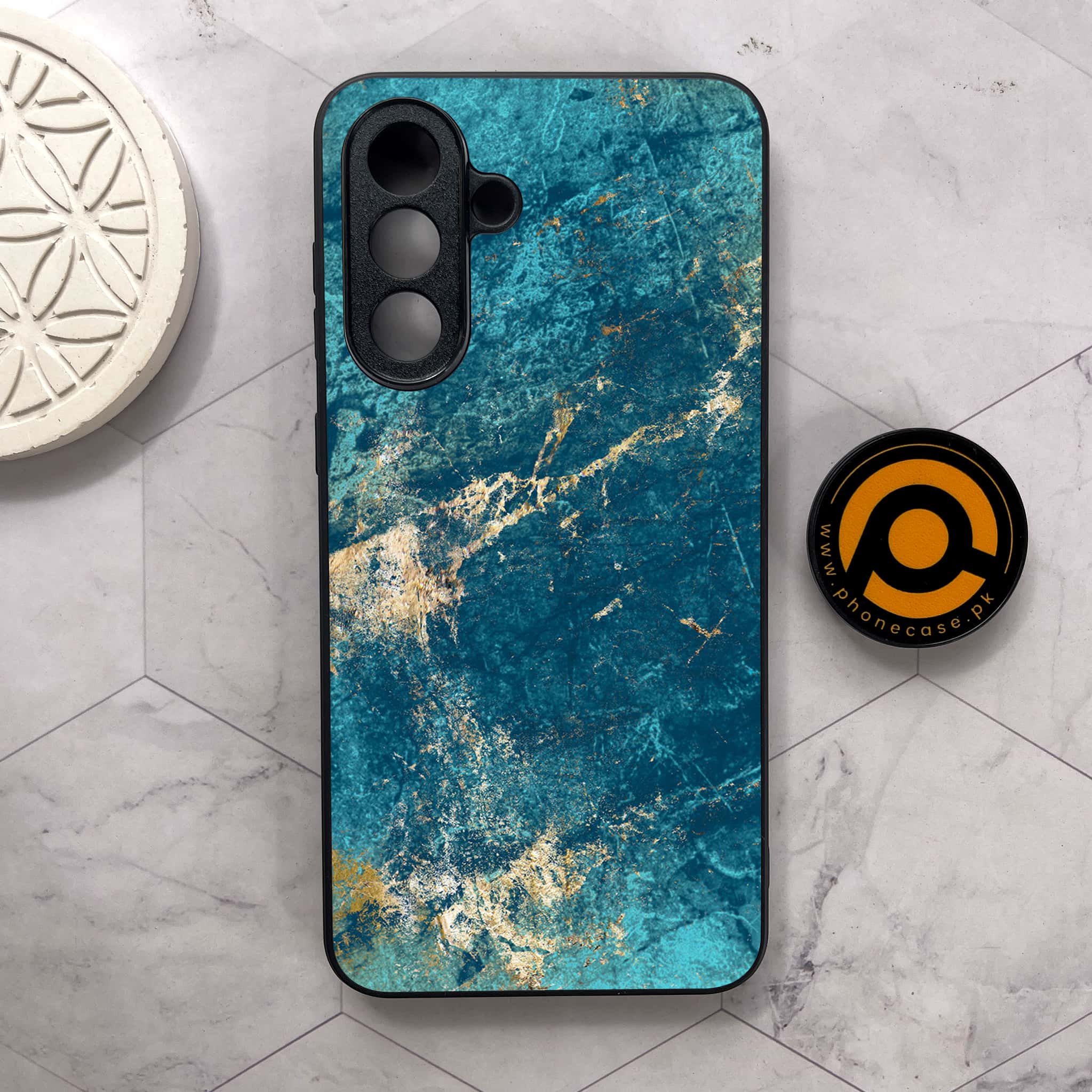 Samsung Galaxy A26 5G -  Blue Marble 2.0 Series - Premium Metal Printed soft Bumper shock Proof Case