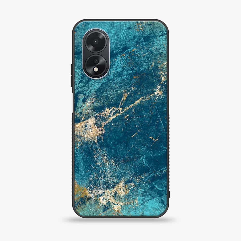 Oppo A18 4G - Blue Marble 2.0 Series - Premium Printed Glass soft Bumper shock Proof Case