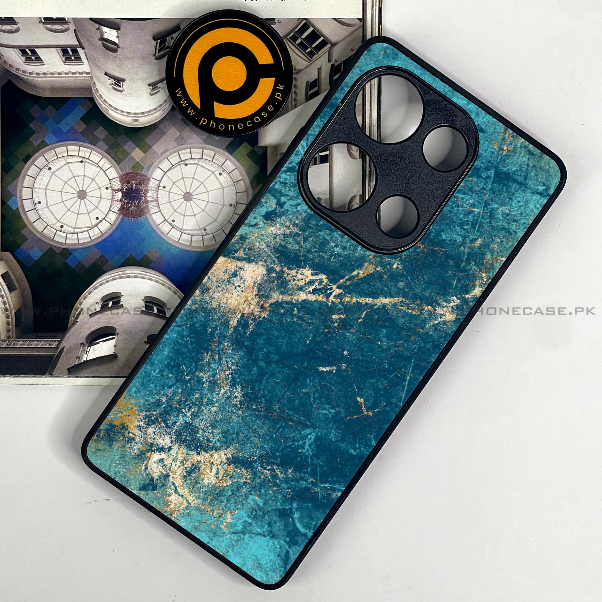 Redmi Note 13 Pro 4G - Blue Marble Series V 2.0 - Premium Metal Printed soft Bumper shock Proof Case
