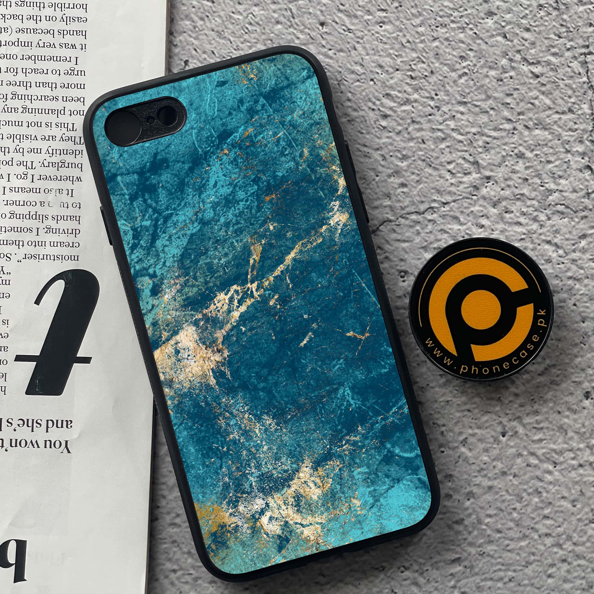iPhone 7 / 8 - Blue Marble Series V 2.0 - Premium Printed Glass soft Bumper shock Proof Case
