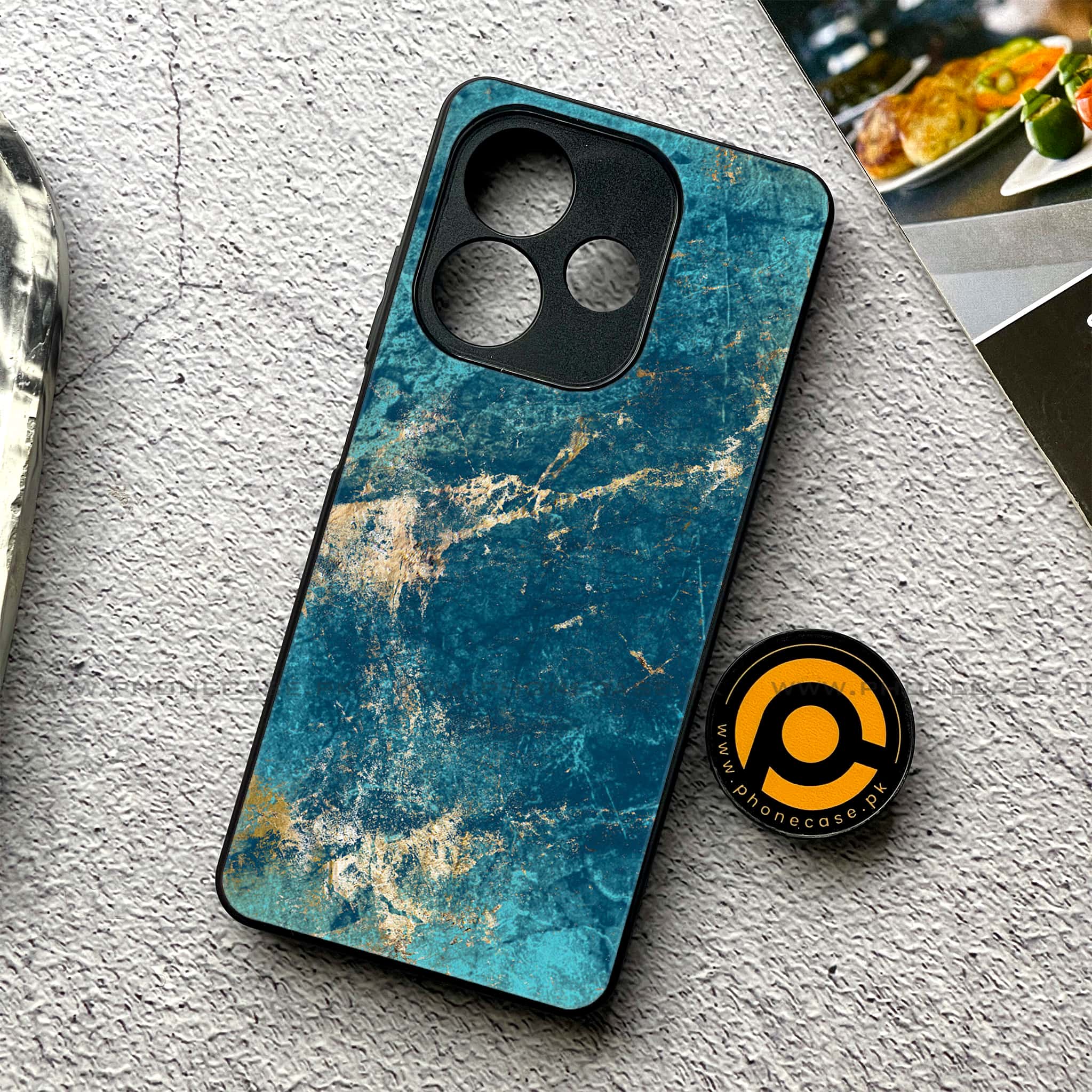 Oppo A5 Pro - Blue Marble 2.0 Series - Premium Metal Printed soft Bumper shock Proof Case