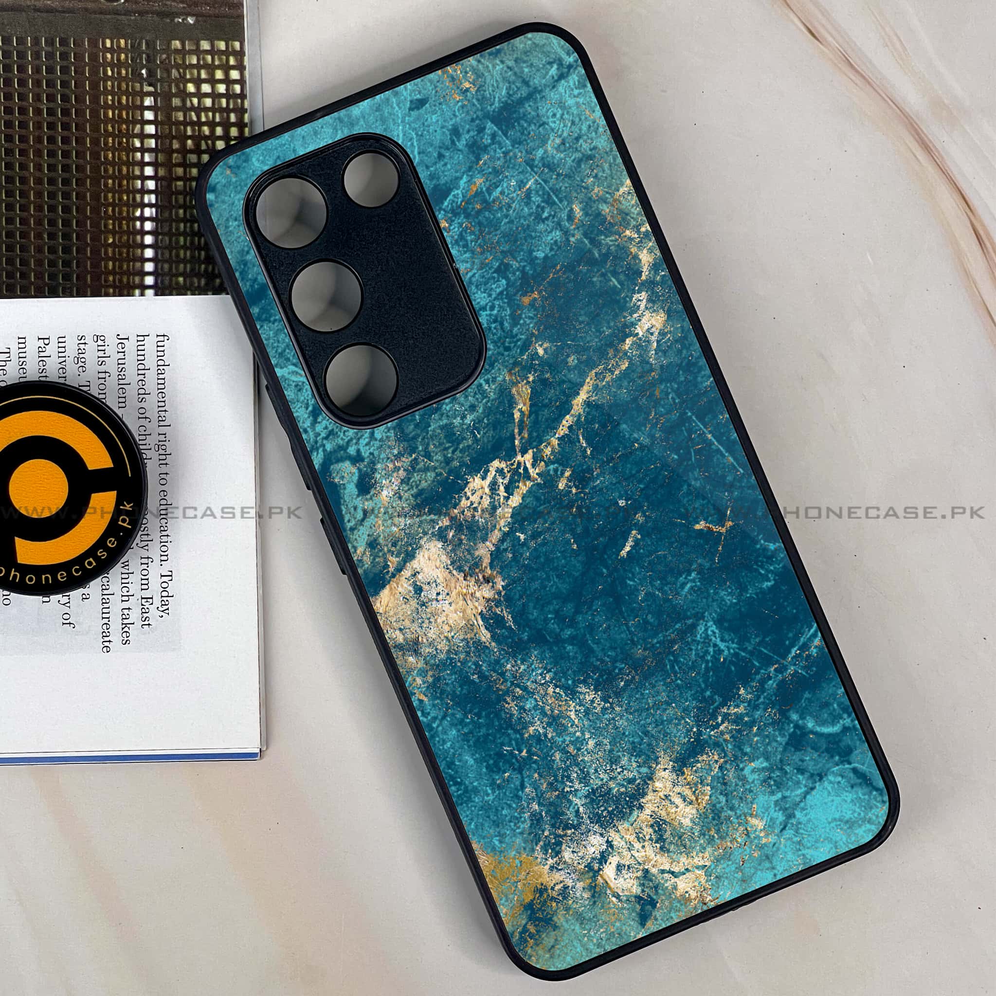 Vivo Y200e - Blue Marble 2.0 Series - Premium Metal Printed soft Bumper shock Proof Case