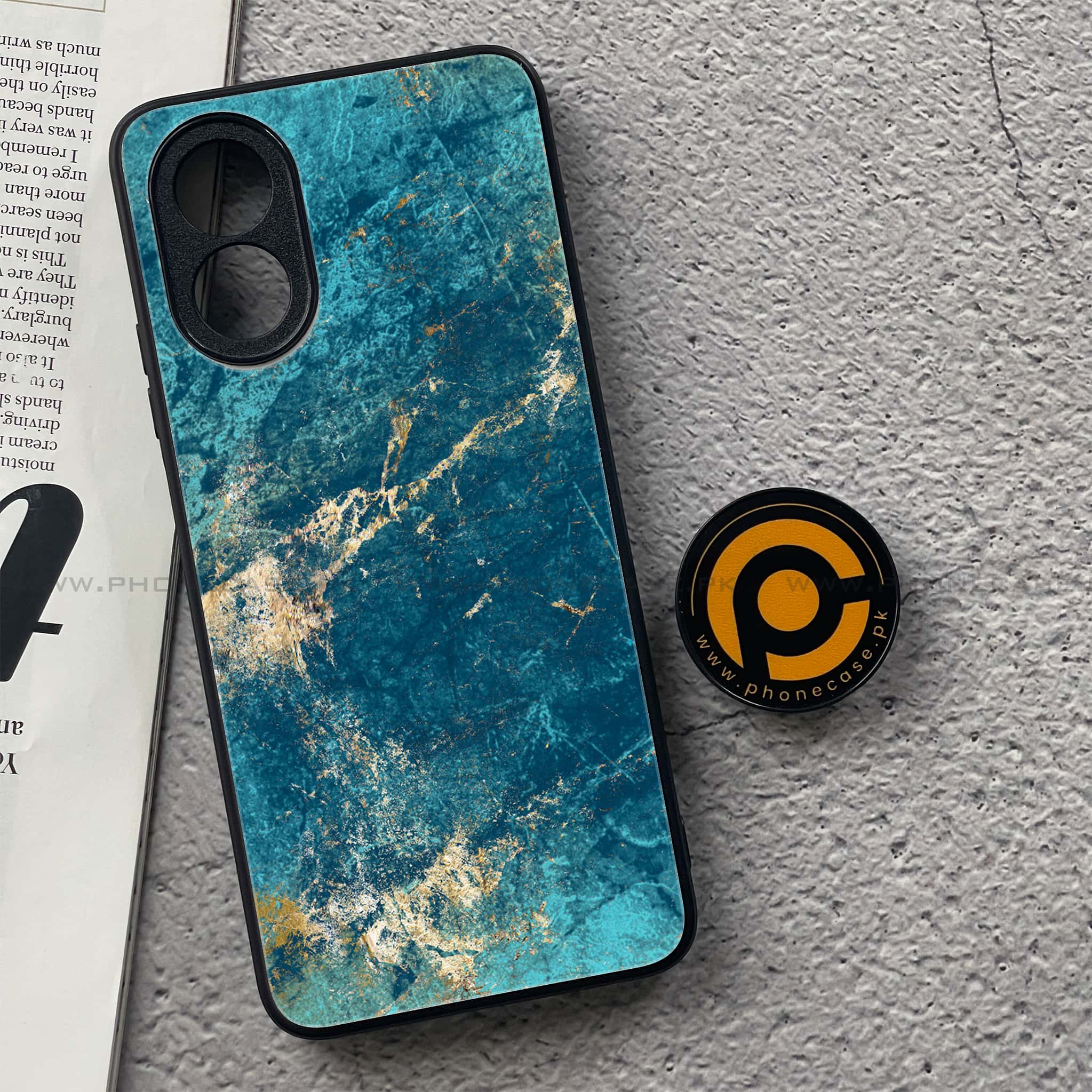 Oppo A38 4G - Blue Marble 2.0 Series - Premium Printed Metal soft Bumper shock Proof Case