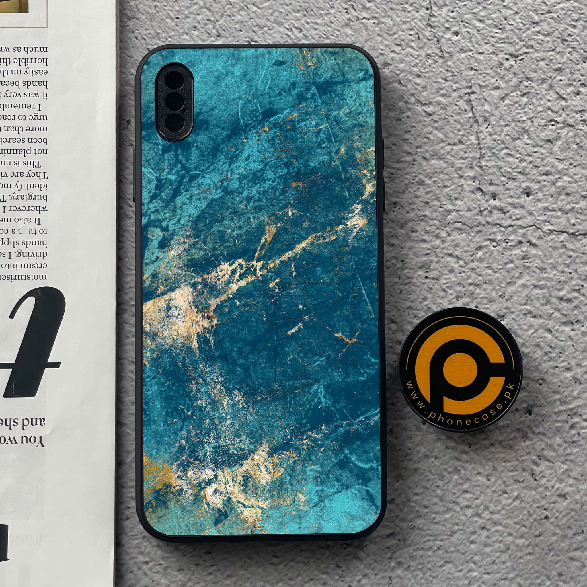 iPhone Xs Max - Blue Marble Series V 2.0 - Premium Metal Printed soft Bumper shock Proof Case