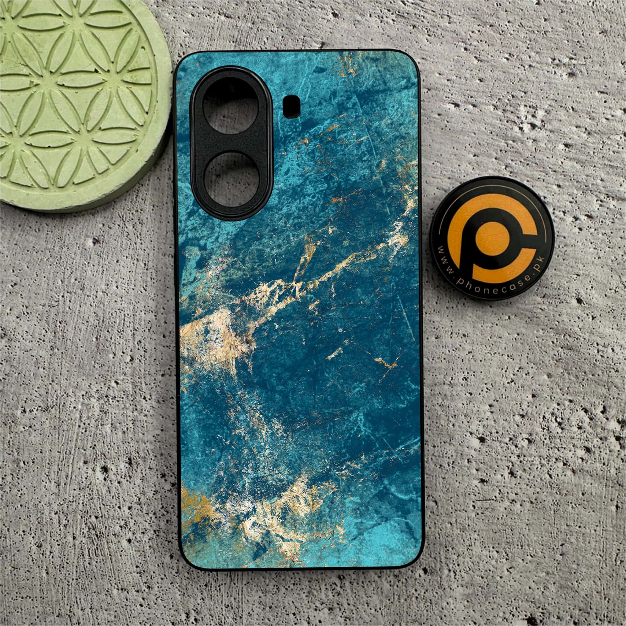 Xiaomi Redmi Turbo 4 - Blue Marble 2.0 Series - Premium Metal Printed soft Bumper shock Proof Case