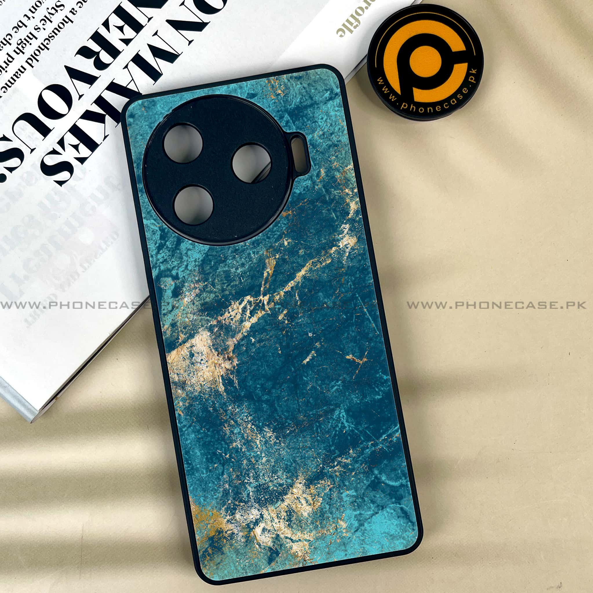 Tecno Camon 30 Pro - Blue Marble 2.0 Series - Premium Printed Glass soft Bumper shock Proof Case