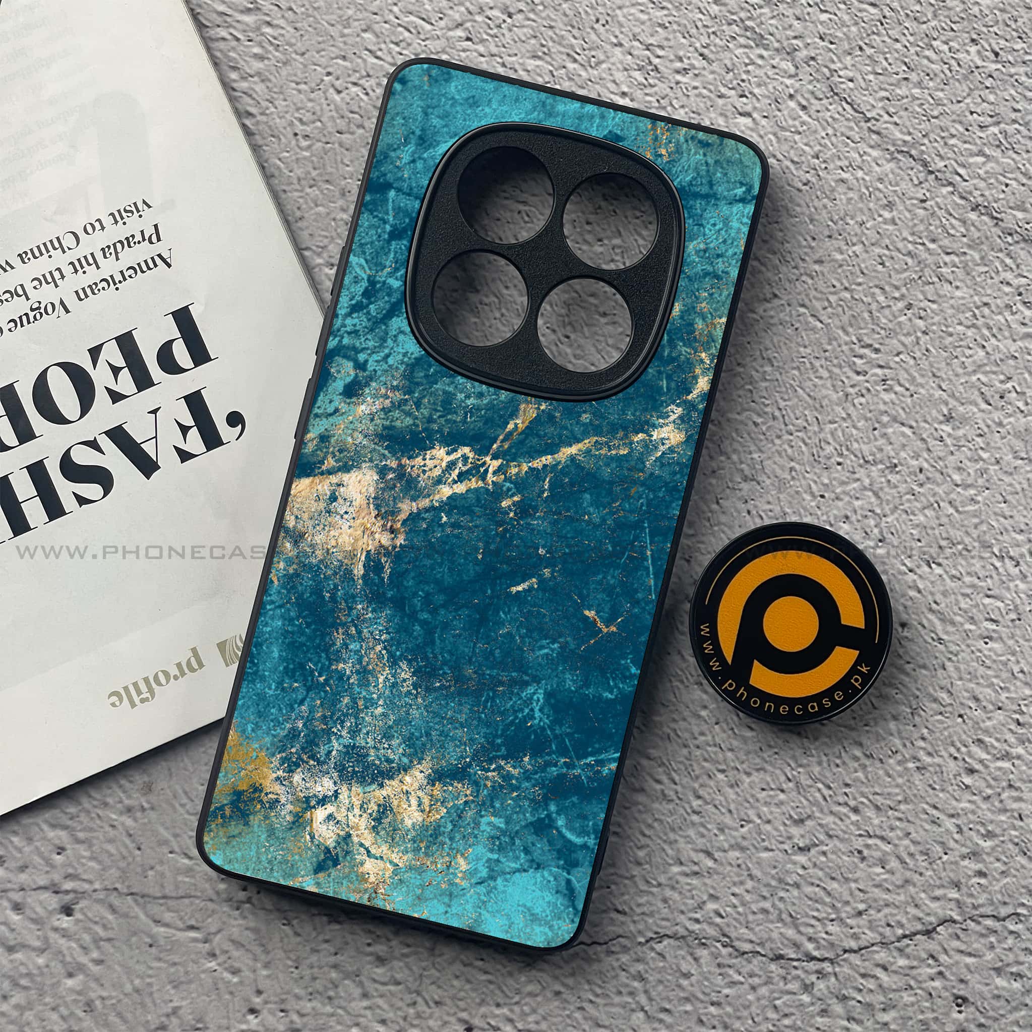 Redmi Note 14 Pro Plus 5G - Blue Marble 2.0 Series - Premium Printed Glass soft Bumper shock Proof Case