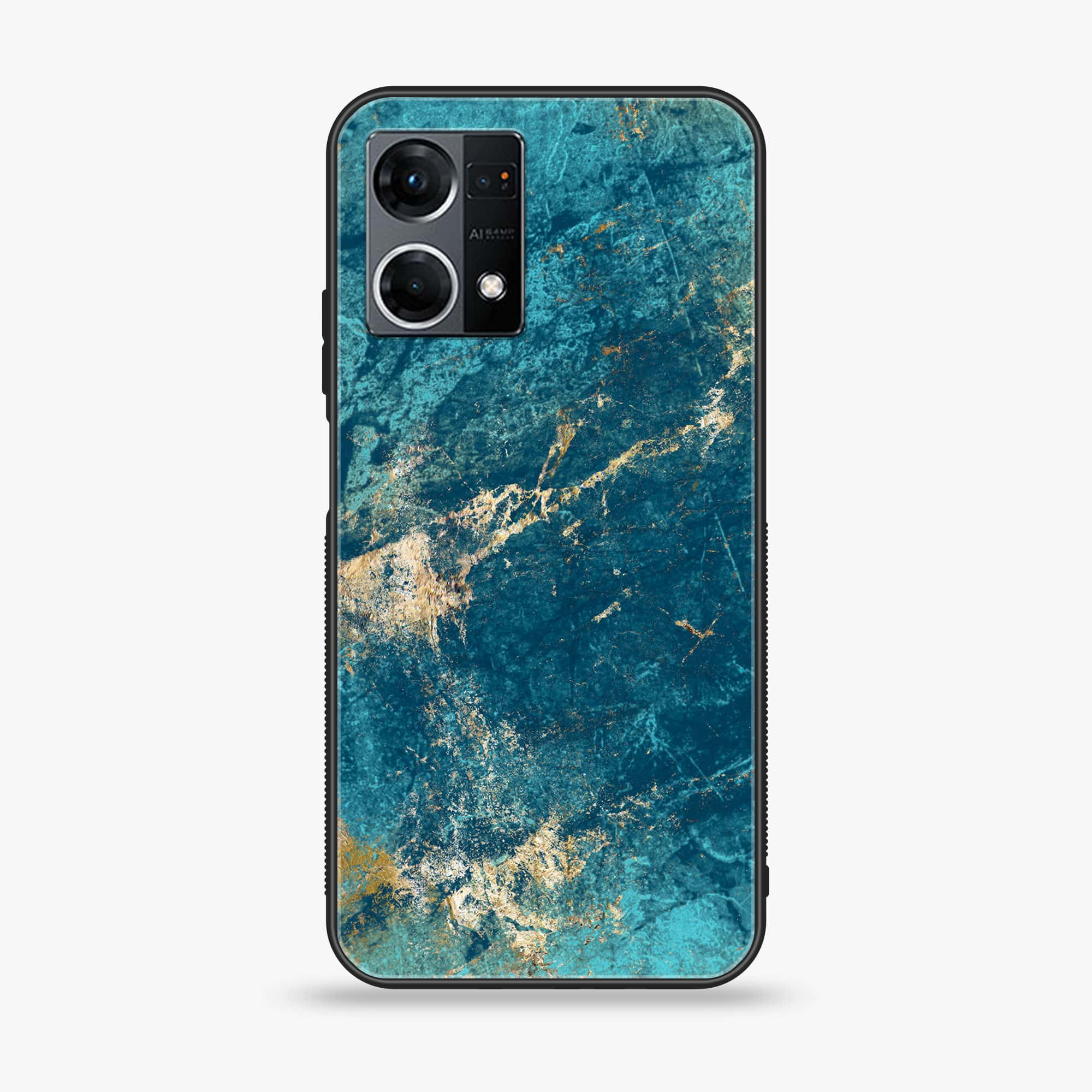 Oppo Reno 7 - Blue Marble 2.0 Series - Premium Printed Glass soft Bumper shock Proof Case