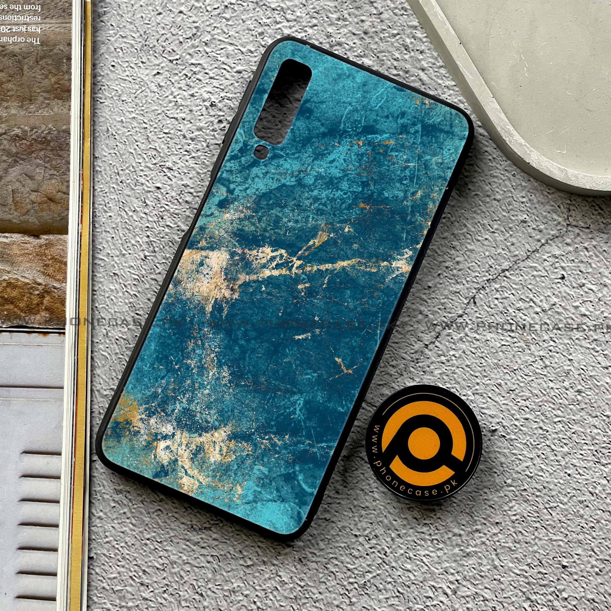 Galaxy A7 2018 - Blue Marble 2.0 Series - Premium Printed Metal soft Bumper shock Proof Case