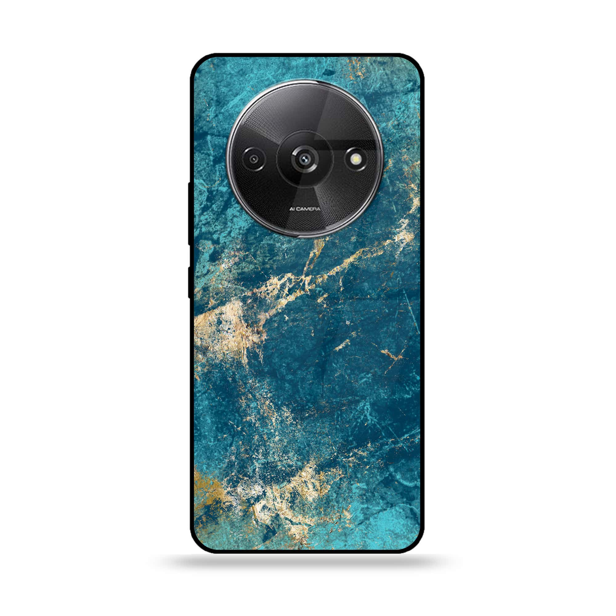 Xiaomi Redmi A3 - Blue Marble 2.0 Series - Premium Printed Glass soft Bumper shock Proof Case