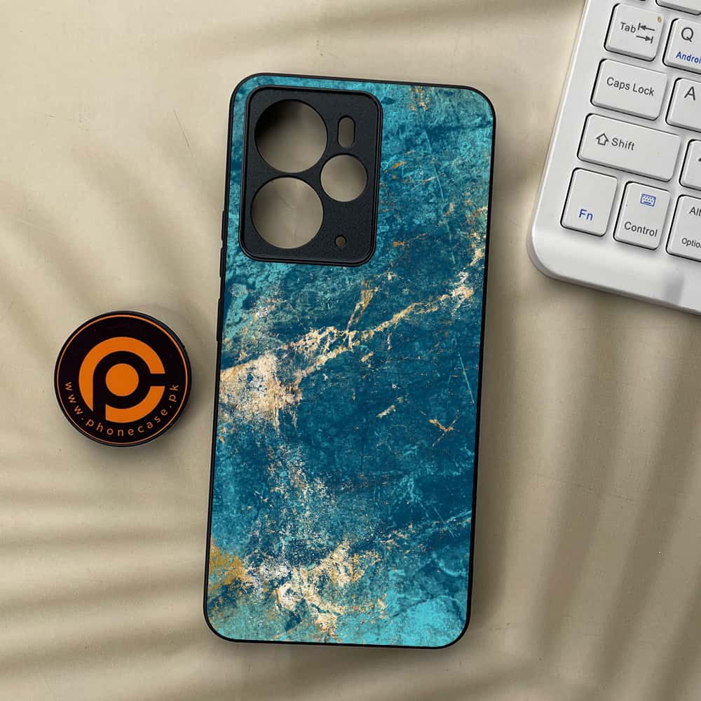 Realme 14T 5G - Blue Marble 2.0 Series - Premium Metal Printed soft Bumper Shock Proof Case