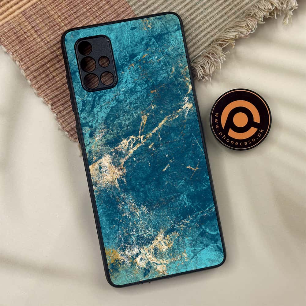 Samsung Galaxy A71 - Blue Marble 2.0 Series - Premium Metal Printed soft Bumper shock Proof Case