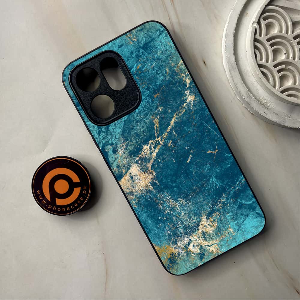 Oppo Reno 14F - Blue Marble 2.0 Series - Premium Metal Printed Soft Bumper Shockproof Case