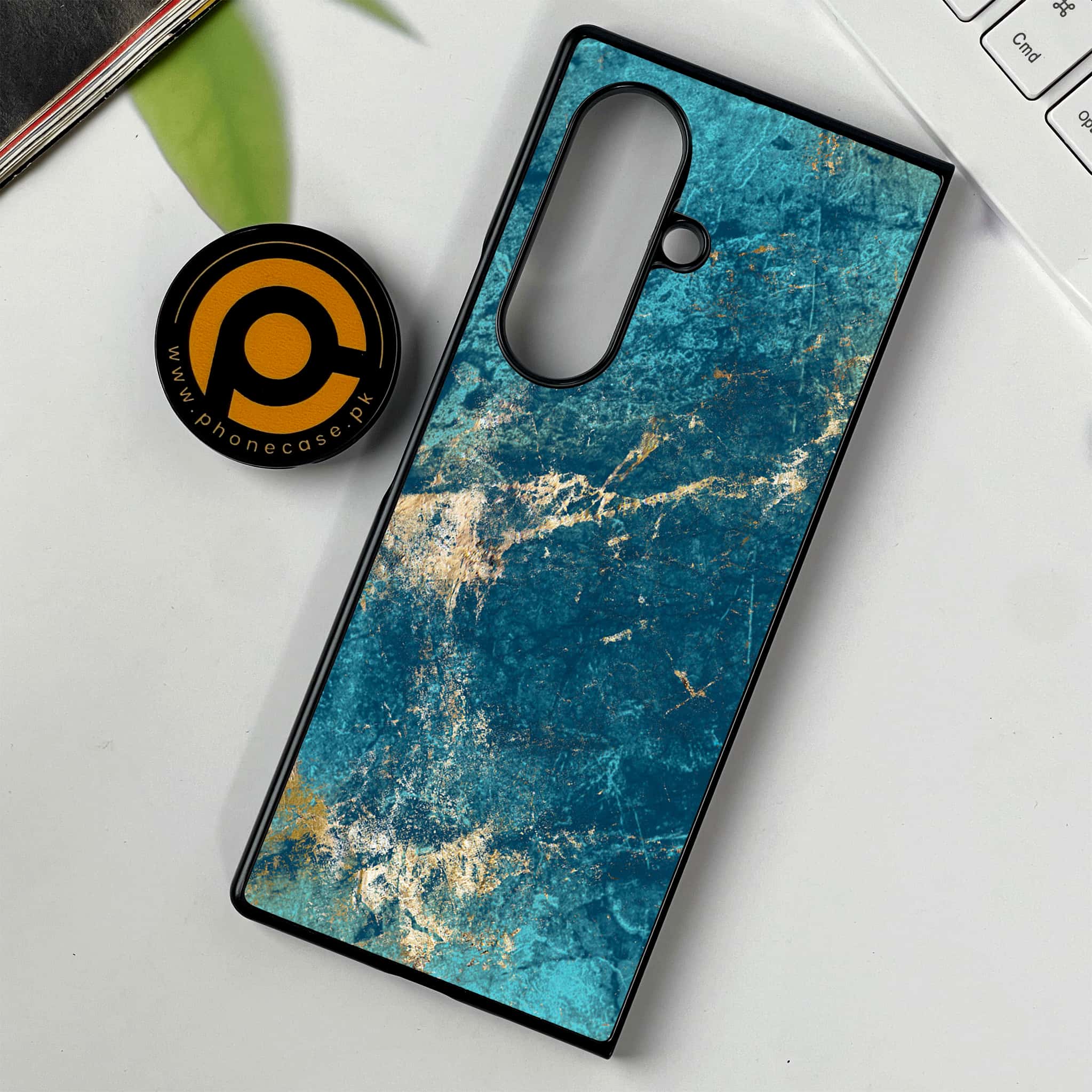 Samsung Galaxy Z Fold 7 - Blue Marble 2.0 Series - Premium Metal Printed soft Bumper shock Proof Case