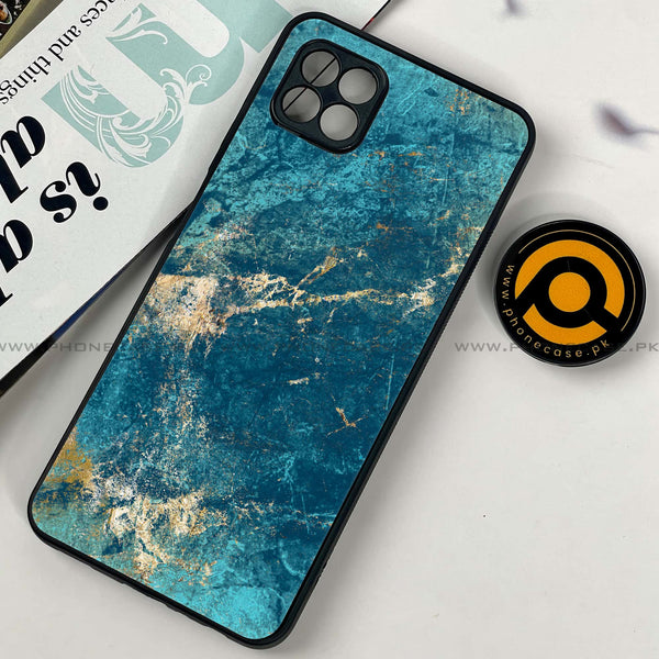 Samsung Galaxy A22 5G - Blue Marble 2.0  Design 9 - Premium Metal Printed soft Bumper shock Proof Case CS-30672
