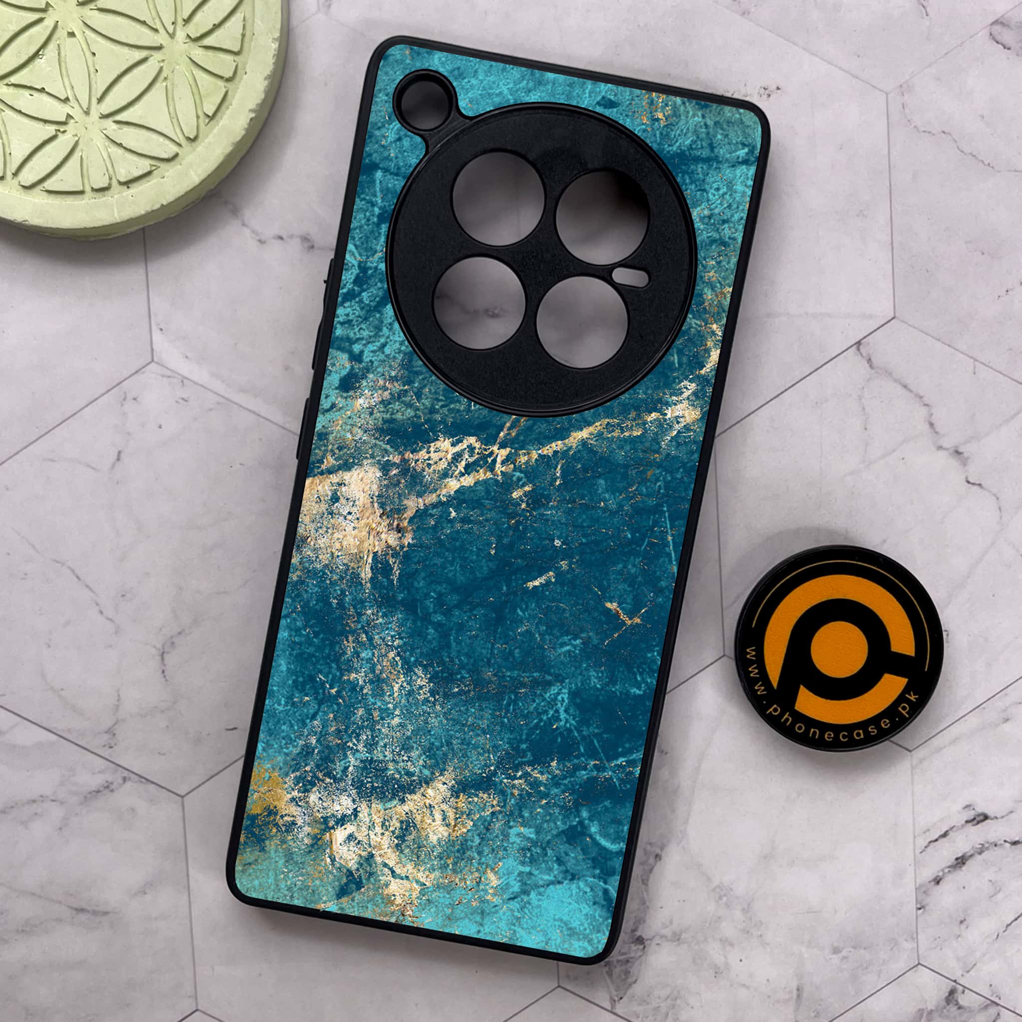 Infinix Zero 40 5G - Blue Marble 2.0 Series - Premium Metal Printed soft Bumper shock Proof Case