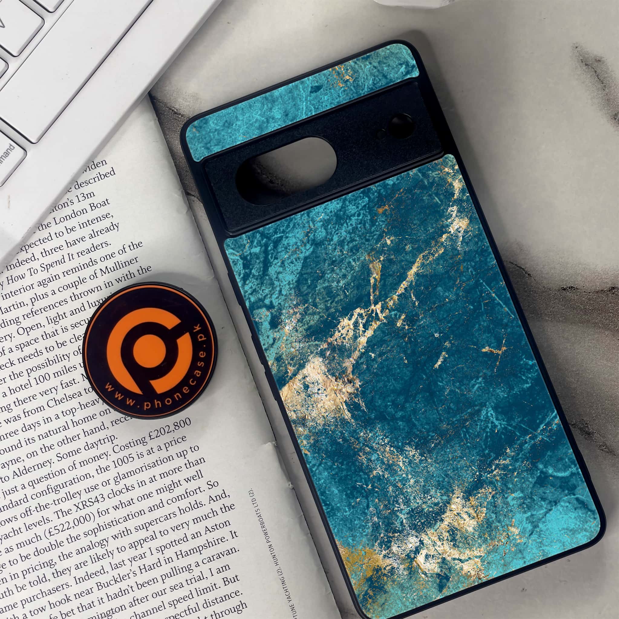 Google Pixel 7 - Blue Marble Series V 2.0 - Premium Metal Printed soft Bumper Shock Proof Case