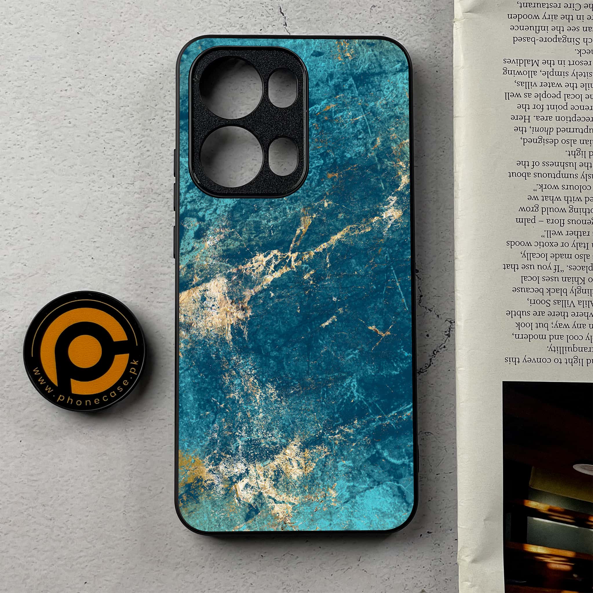 Oppo Reno 13 Pro - Blue Marble 2.0 Series - Premium Metal Printed Soft Bumper Shockproof Case