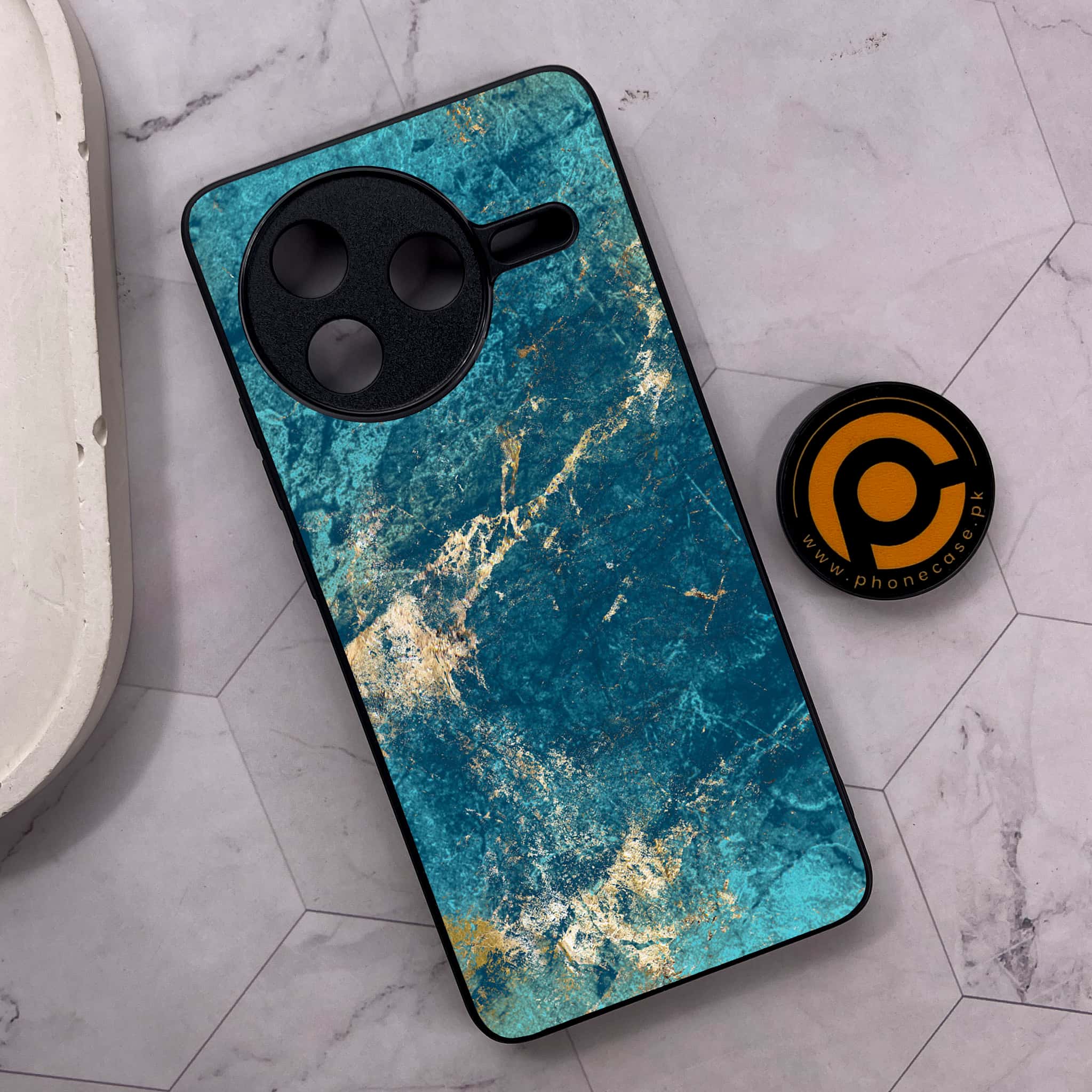 Xiaomi Poco F7 Pro 5G - Blue Marble 2.0 Series - Premium Metal Printed soft Bumper shock Proof Case