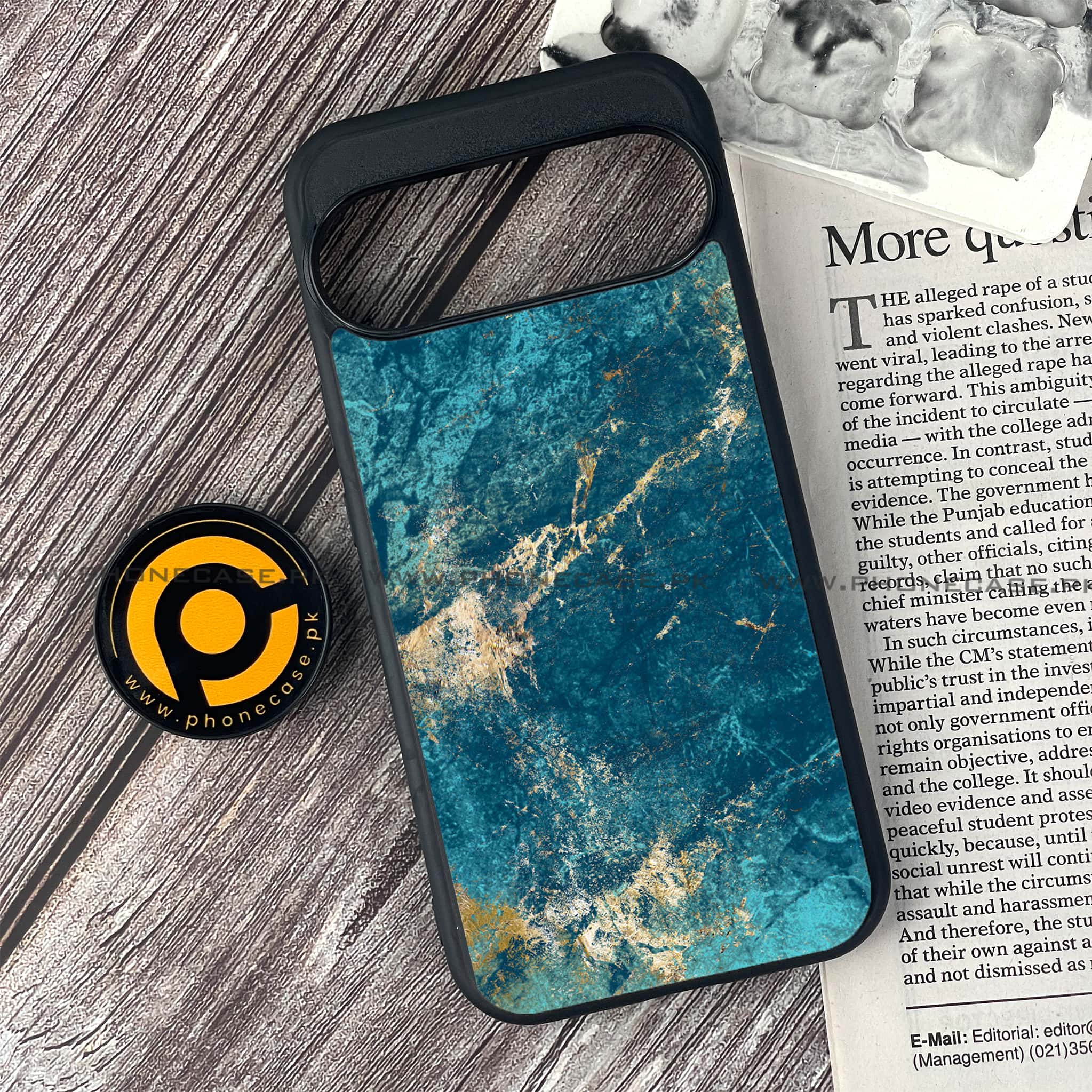 Google Pixel 9 Pro - Blue Marble 2.0 Series - Premium Printed Glass soft Bumper shock Proof Case