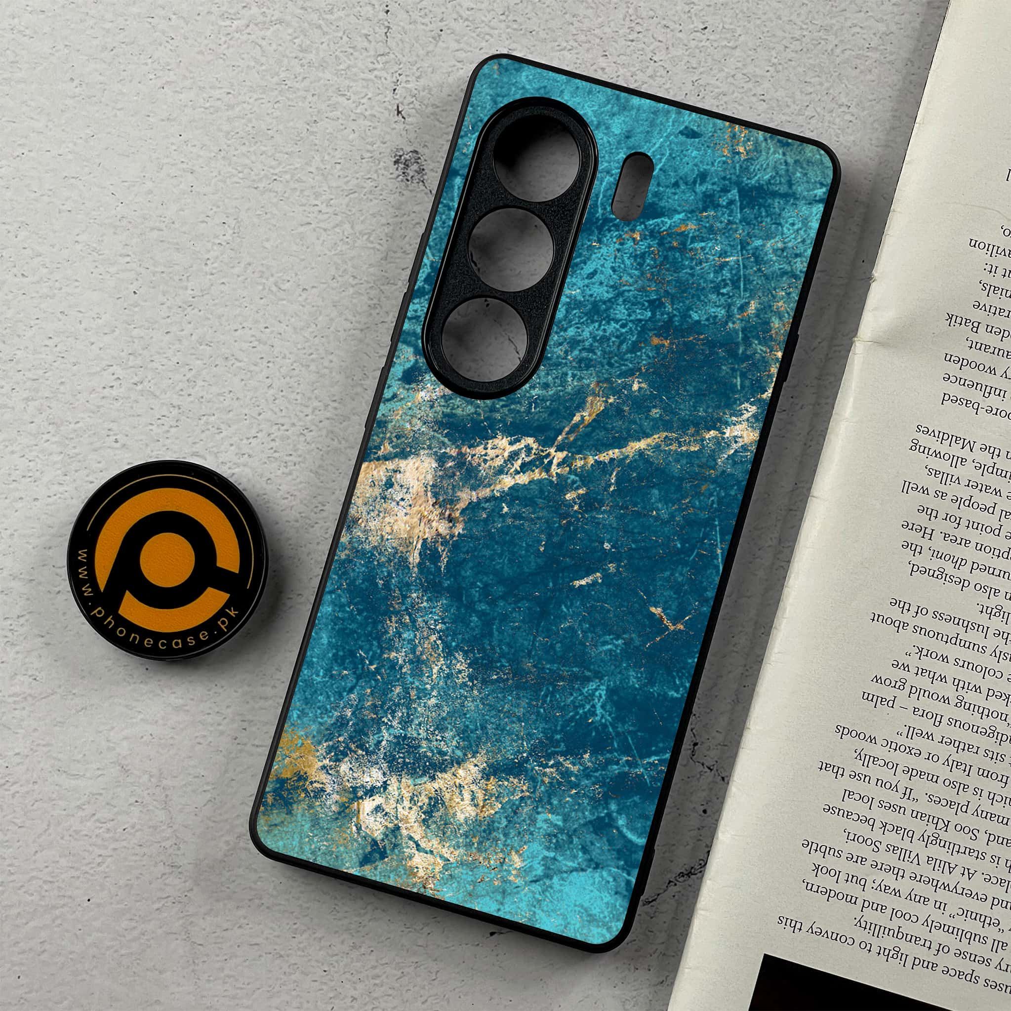 Tecno Camon 40 Pro - Blue Marble 2.0 Series  - Premium Metal Printed Soft Bumper Shockproof Case