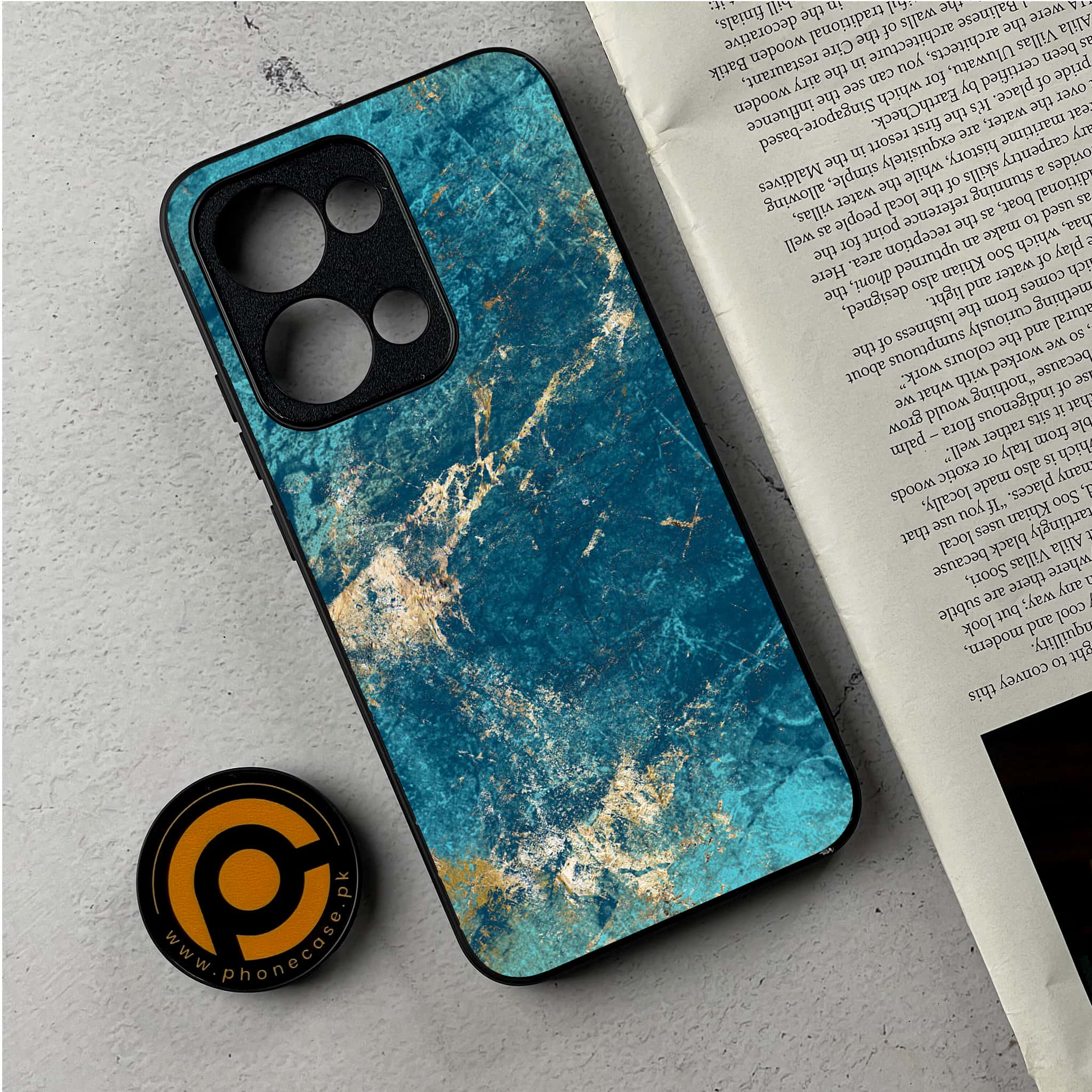 Oppo Reno 13 - Blue Marble 2.0 Series - Premium Metal Printed Soft Bumper Shockproof Case