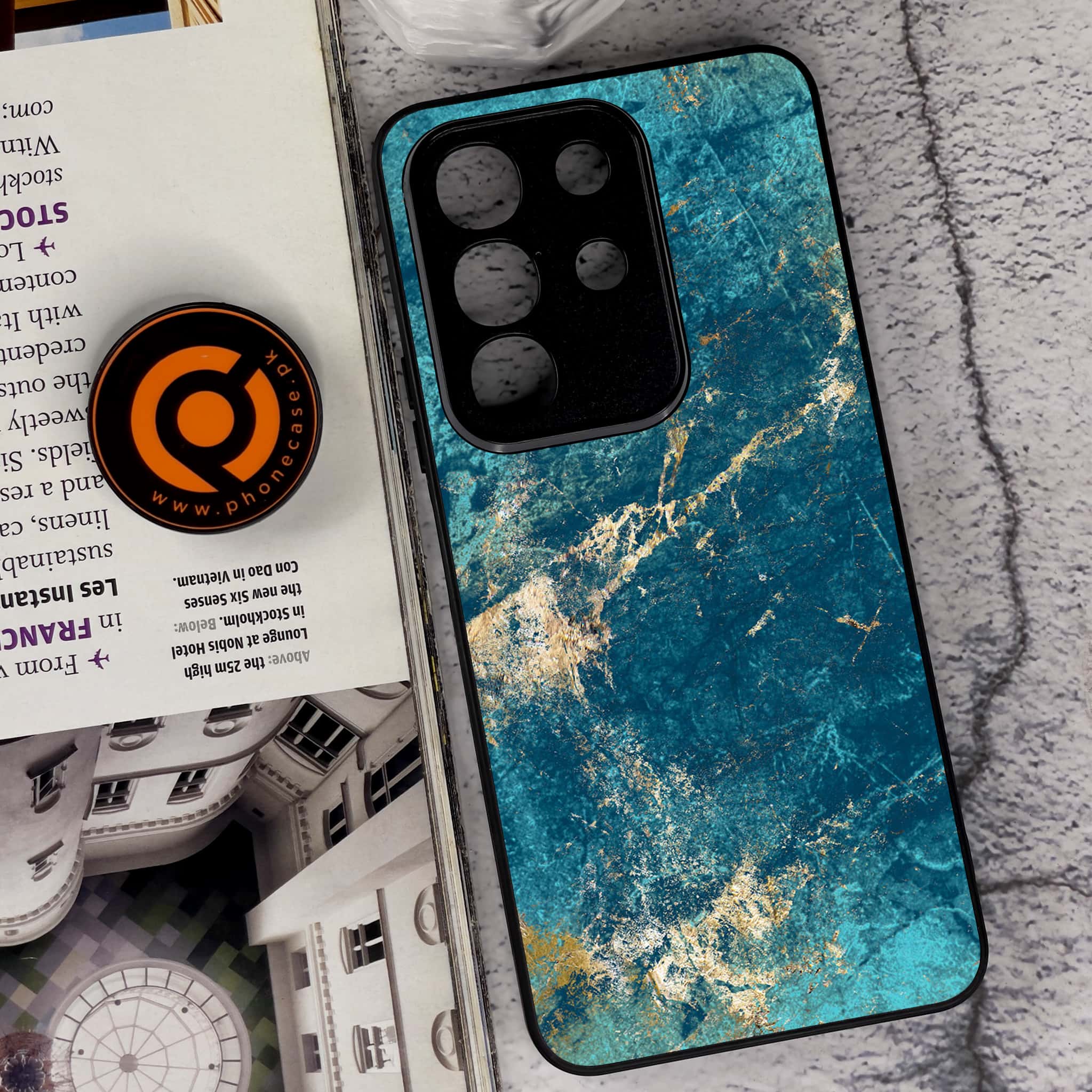 Vivo Y29 4G - Blue Marble 2.0 Series - Premium Metal Printed soft Bumper Shock Proof Case