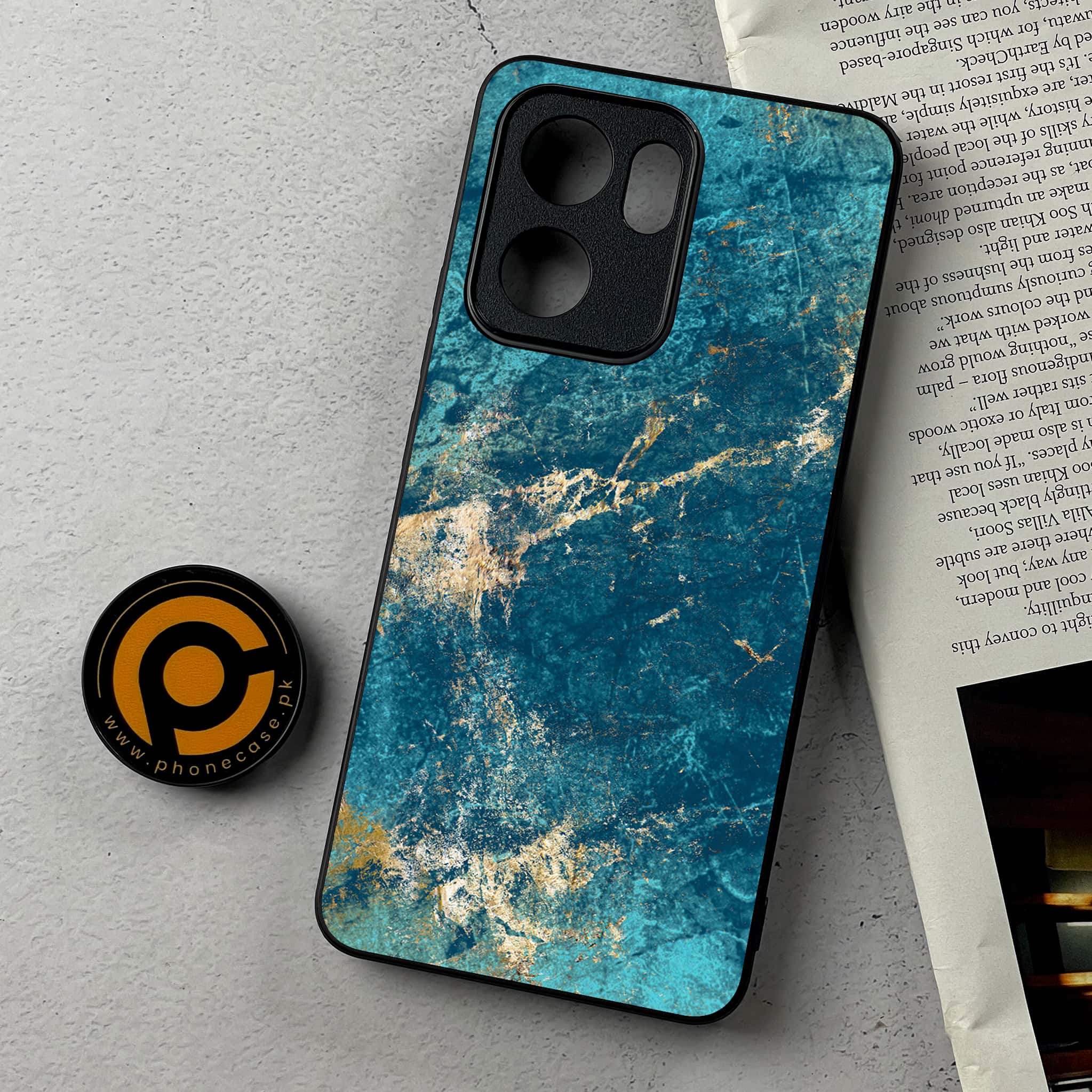 Oppo Reno 13F - Blue Marble 2.0 Series - Premium Metal Printed Soft Bumper Shockproof Case