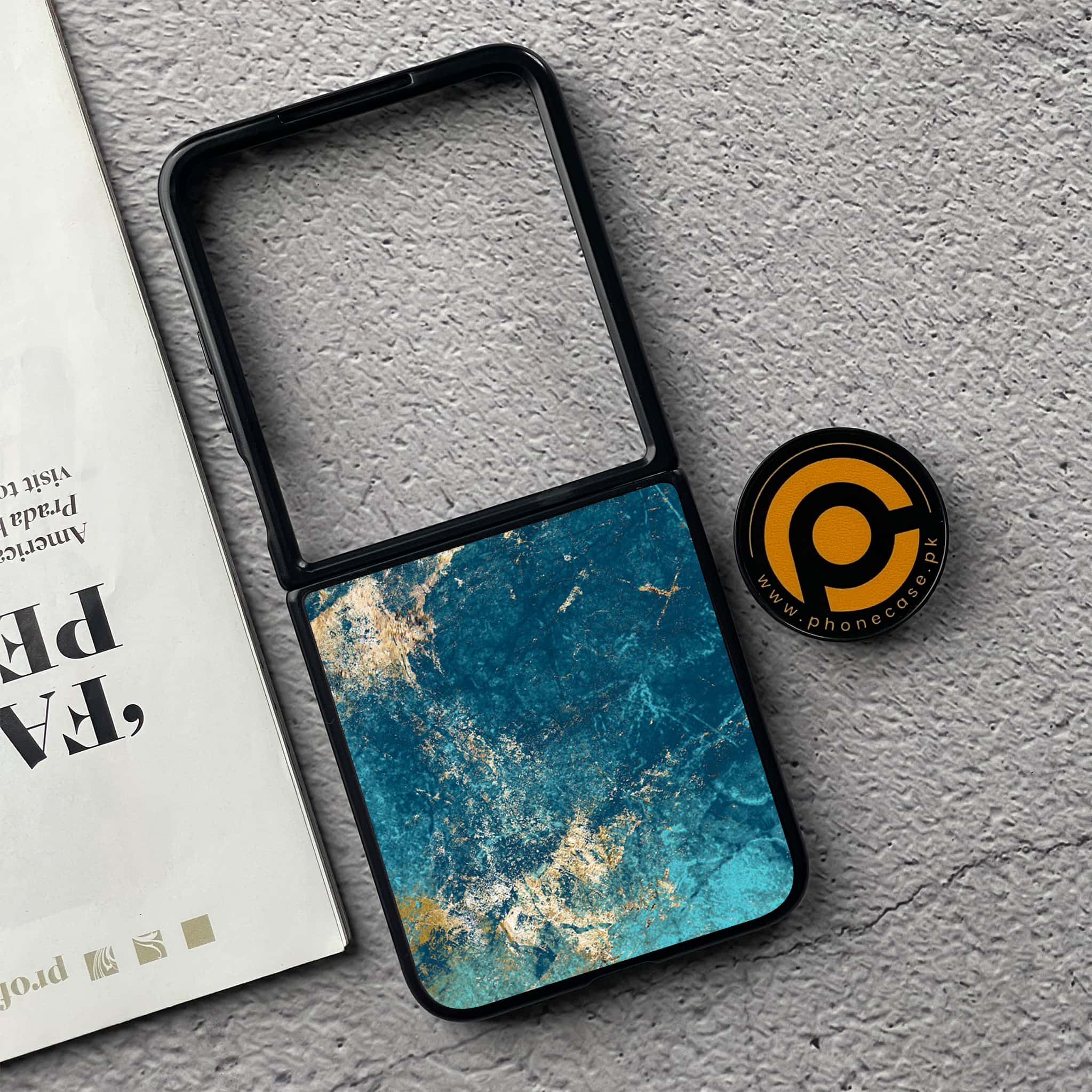 Xiaomi Mix Flip - Blue Marble 2.0 Series - Premium Metal  Printed soft Bumper shock Proof Case
