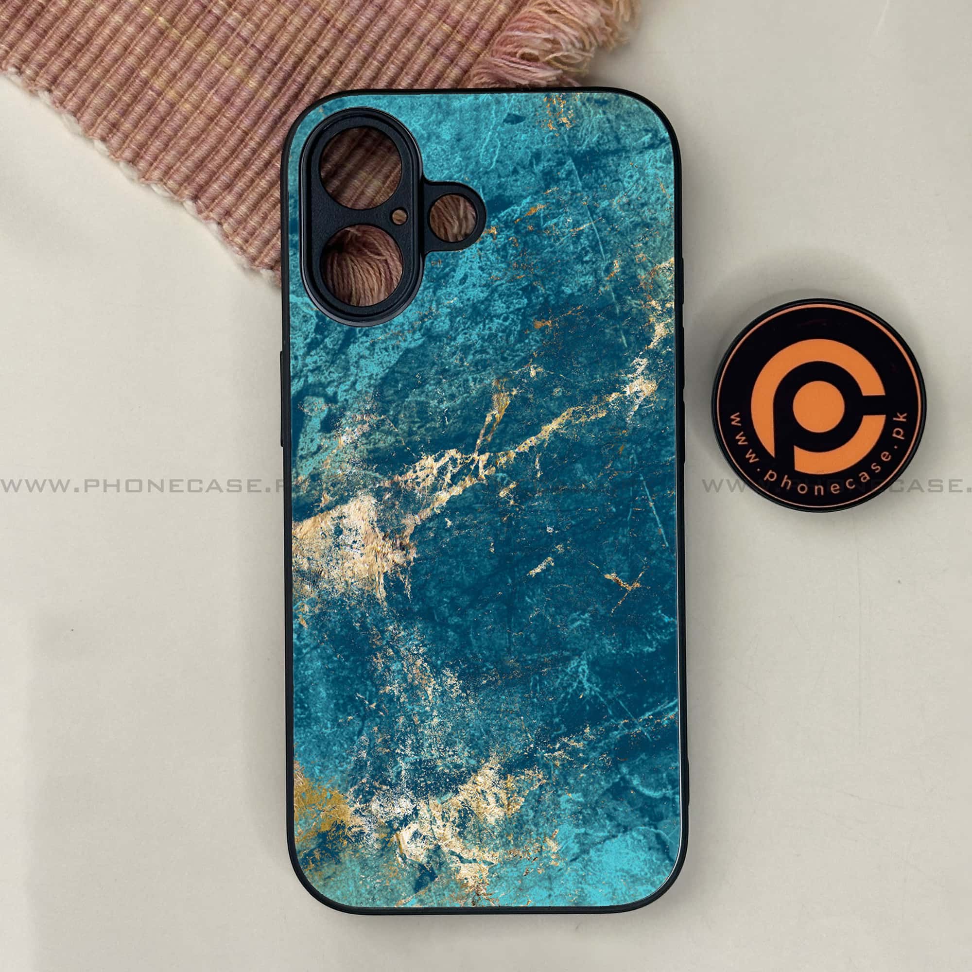 iPhone 17 - Blue Marble 2.0 Series - Premium Printed Glass soft Bumper shock Proof Case