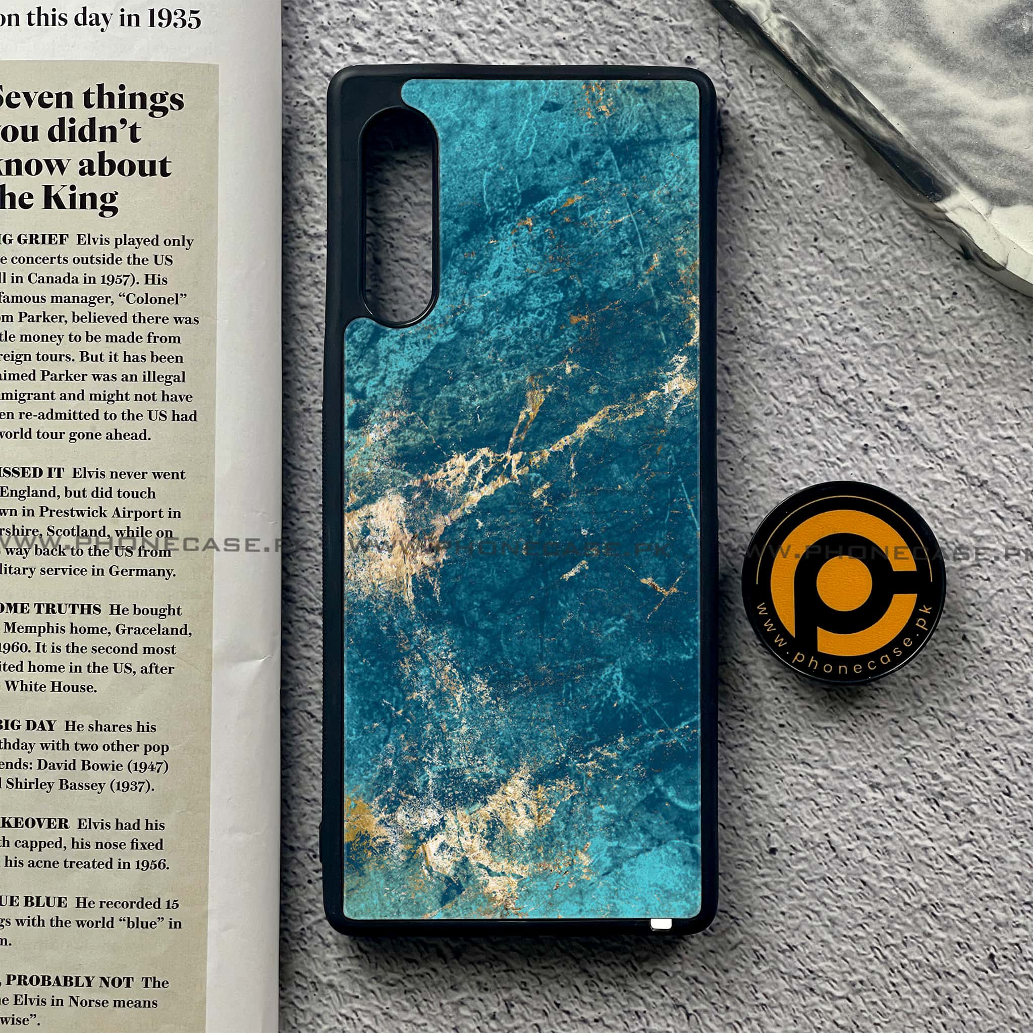 LG G9 - Blue Marble 2.0 Series - Premium Metal Printed soft Bumper shock Proof Case