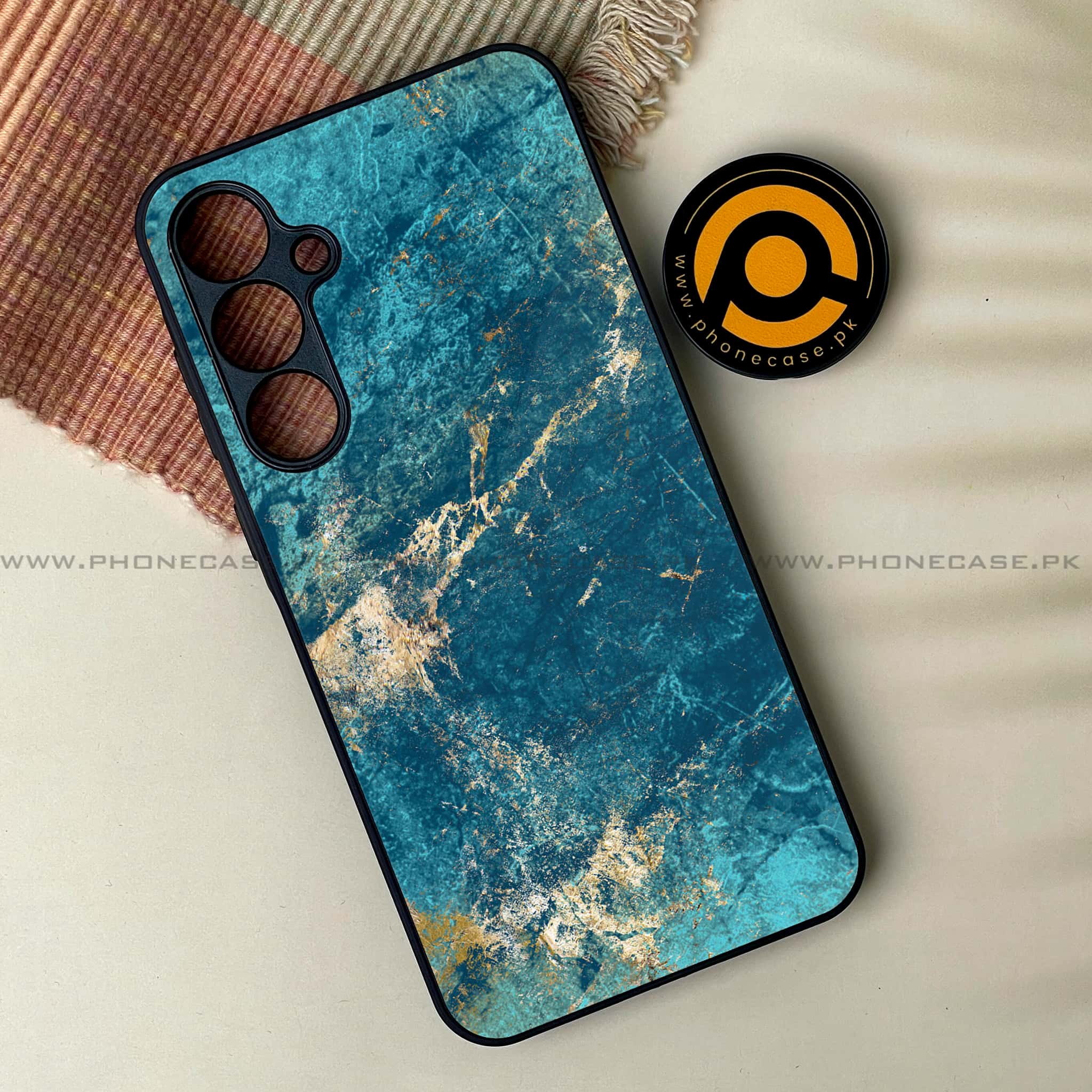 Samsung Galaxy S24 FE - Blue Marble Series V 2.0 - Premium Metal Printed soft Bumper shock Proof Case