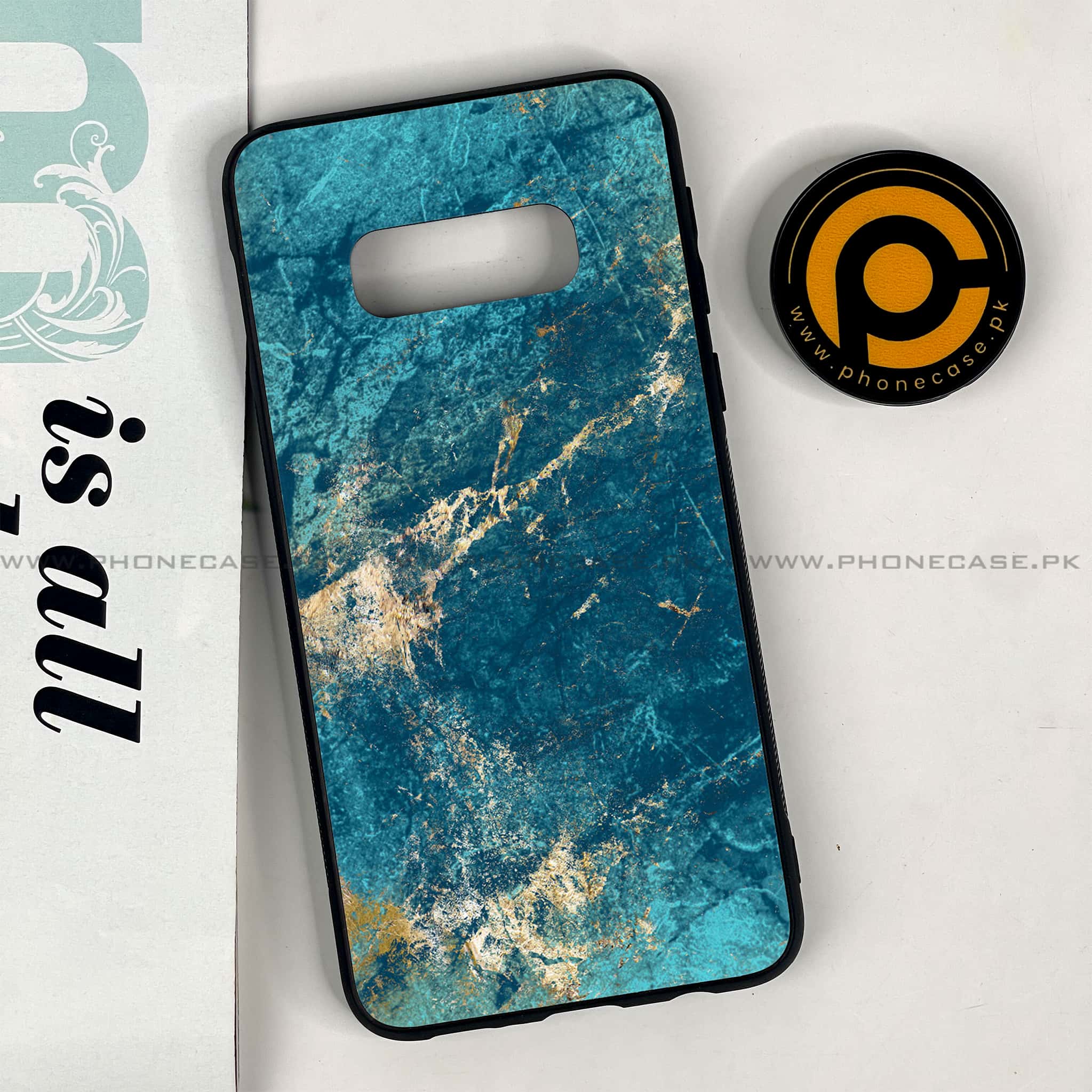 Galaxy S10e - Blue Marble 2.0 Series - Premium Printed Glass soft Bumper shock Proof Case